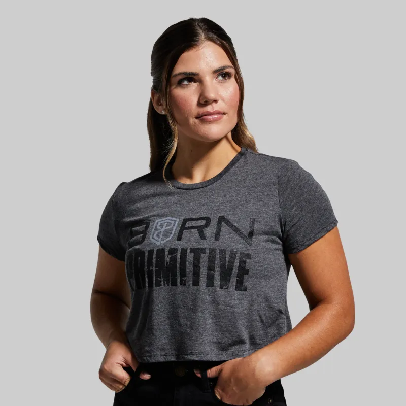 Brand Crop Tee (Heather Grey) sold by Born Primitive