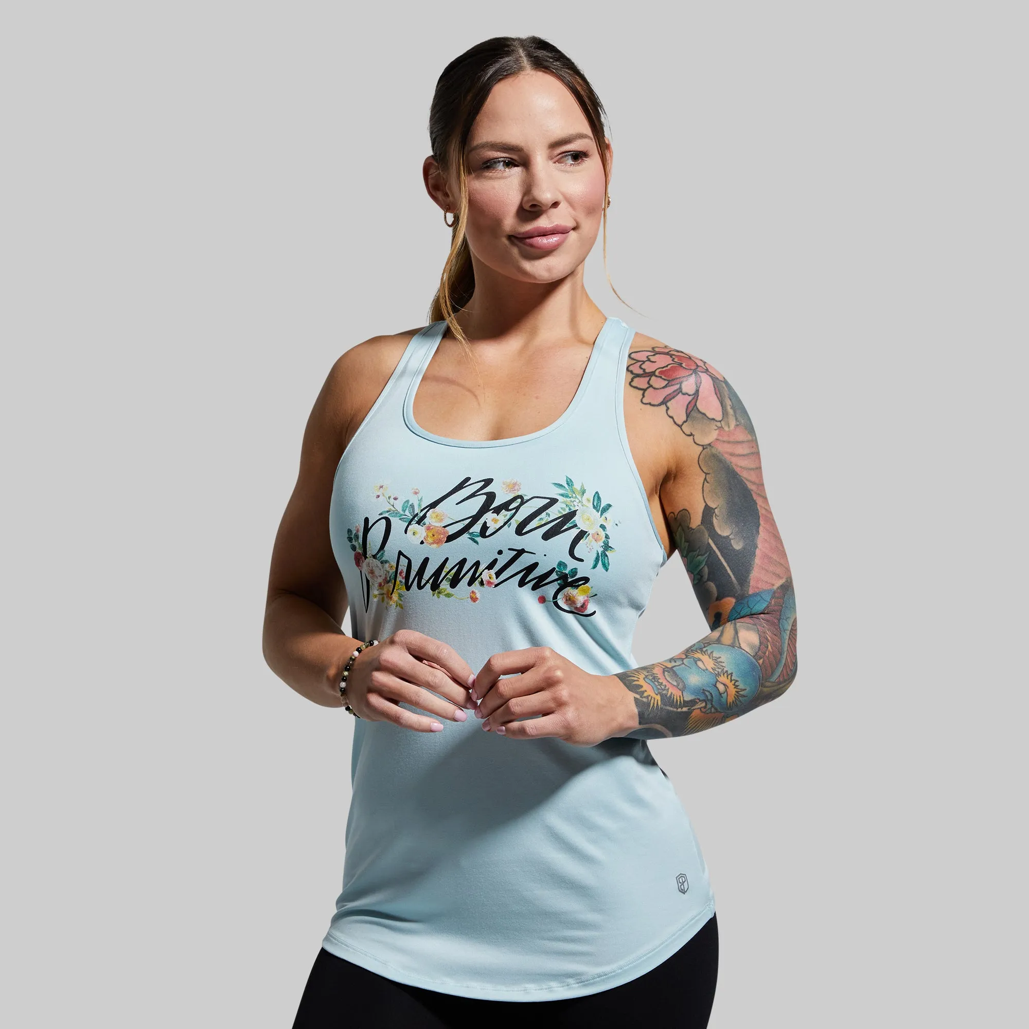 Floral Calligraphy Staple Tank (Sky Blue) sold by Born Primitive product image thumbnail 3