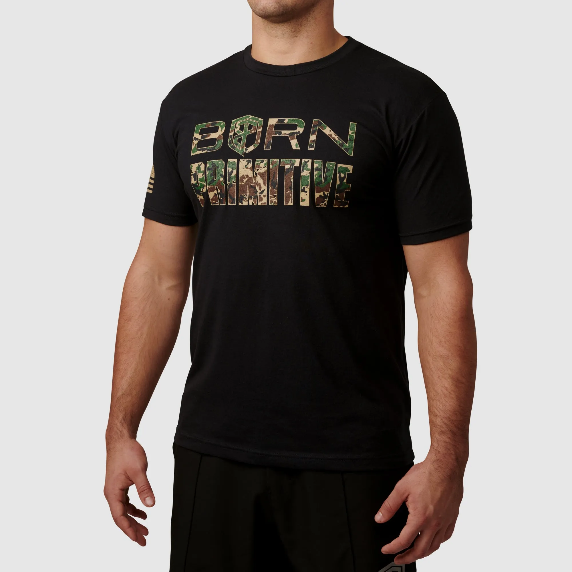 Hungriest Man Eats T-Shirt 2.0 (Woodland-Black/Tan) sold by Born Primitive product image thumbnail 2
