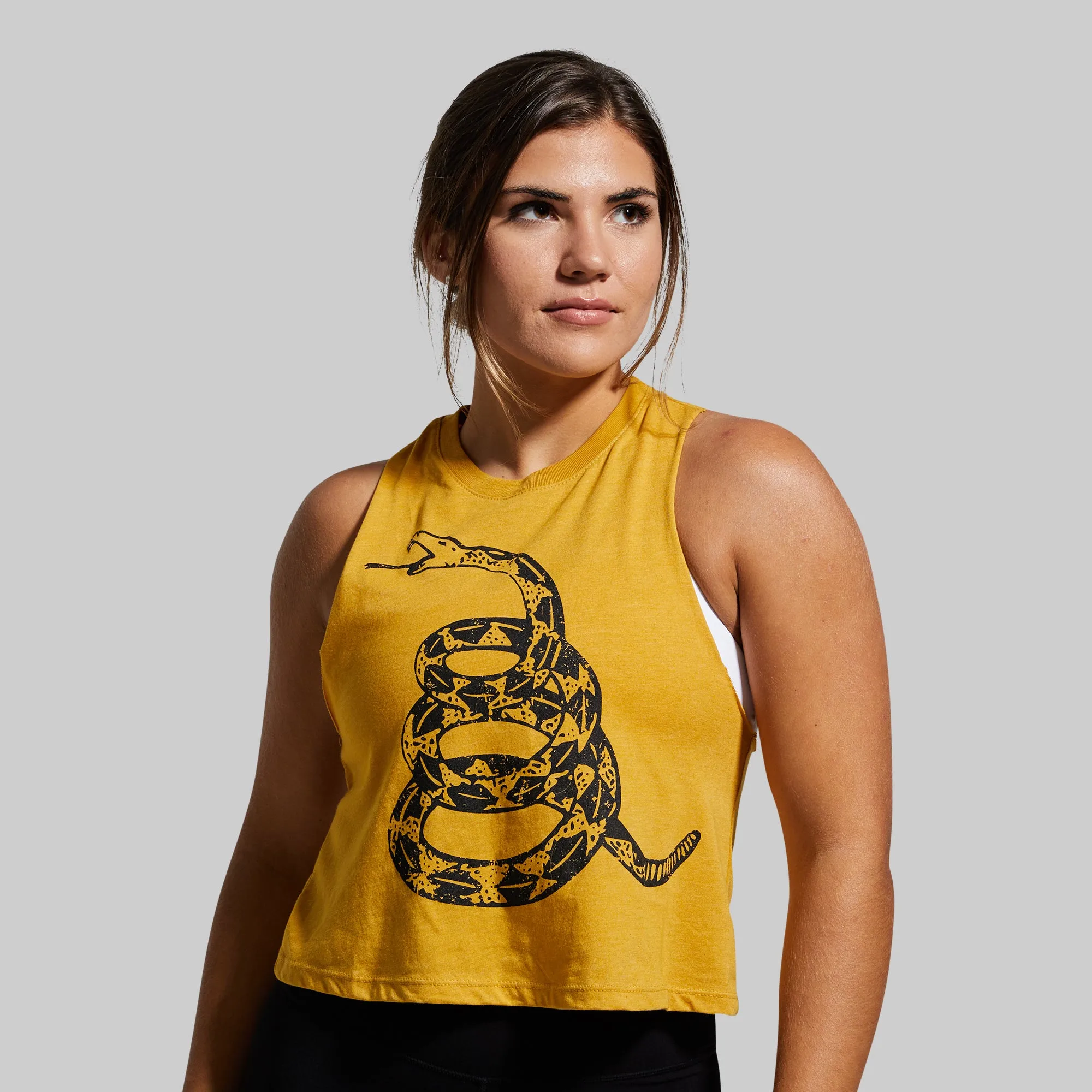 Gadsden Flag Crop (Don't Tread On Me-Mustard) sold by Born Primitive