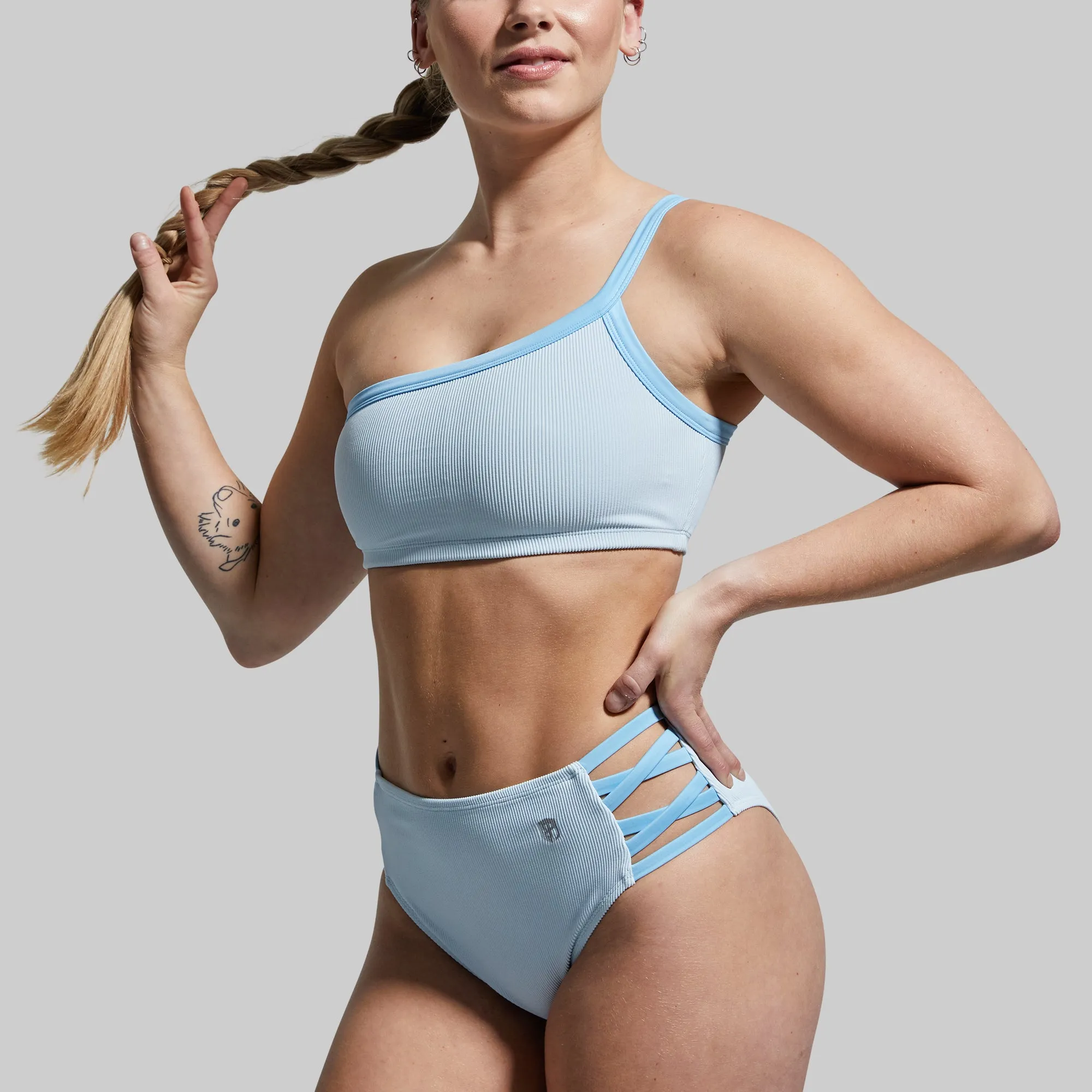 Sandbar Bikini Bottom (Angel Blue Ribbed) sold by Born Primitive