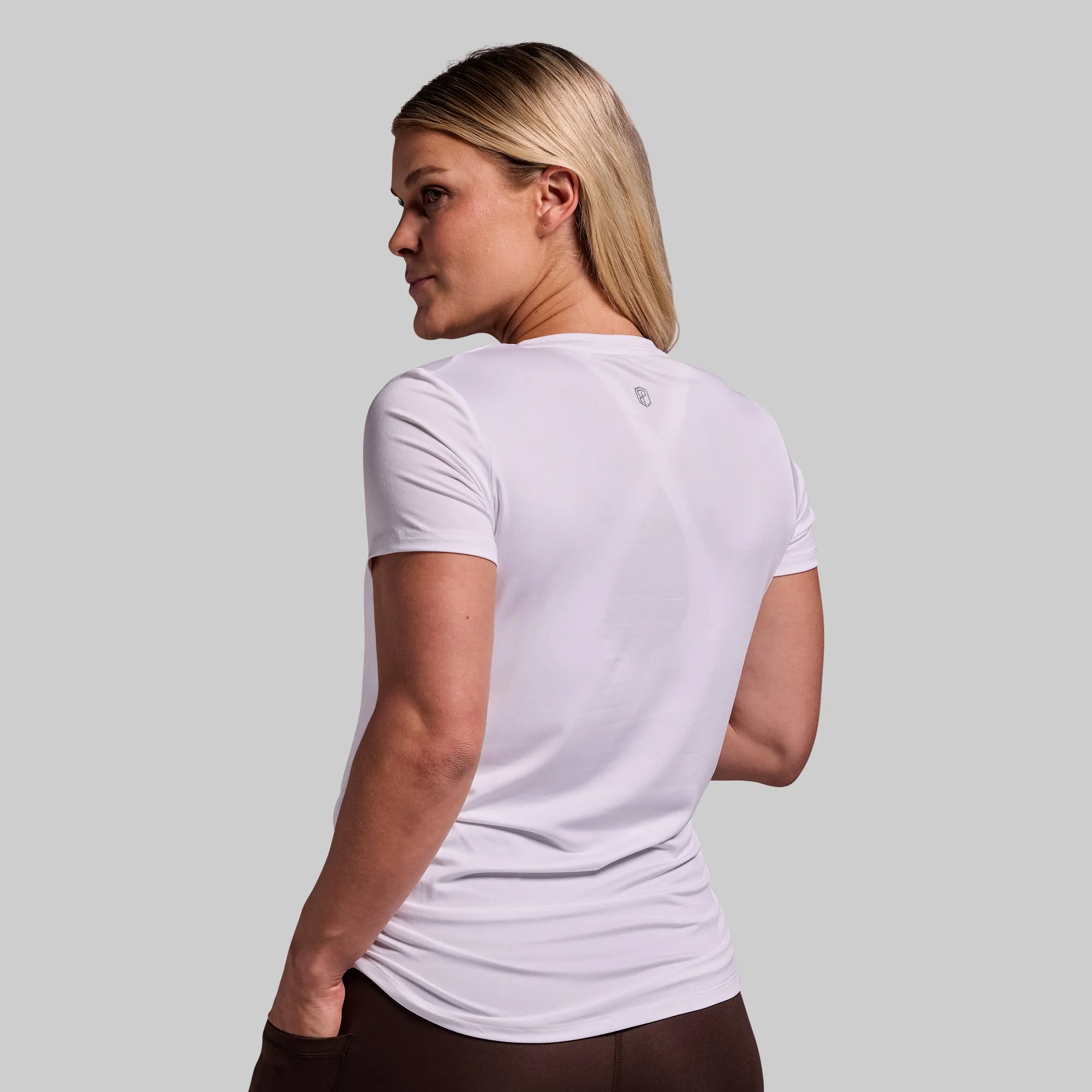Maternity Athleisure Short Sleeve V-Neck (White) sold by Born Primitive product image thumbnail 2