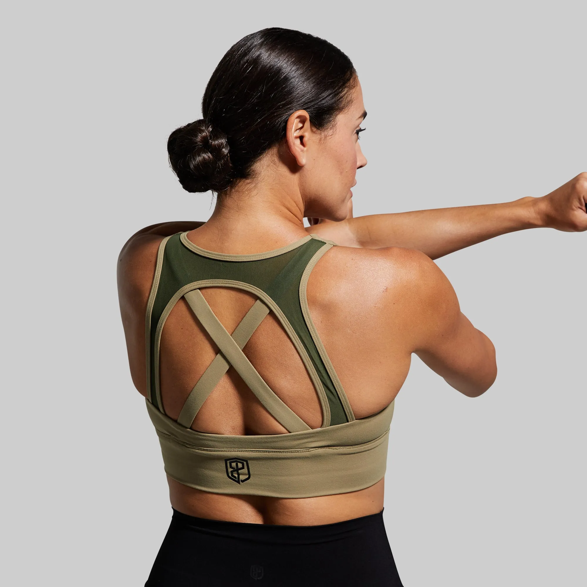 X-Factor Sports Bra (Brand Strength-Olive) sold by Born Primitive product image thumbnail 3