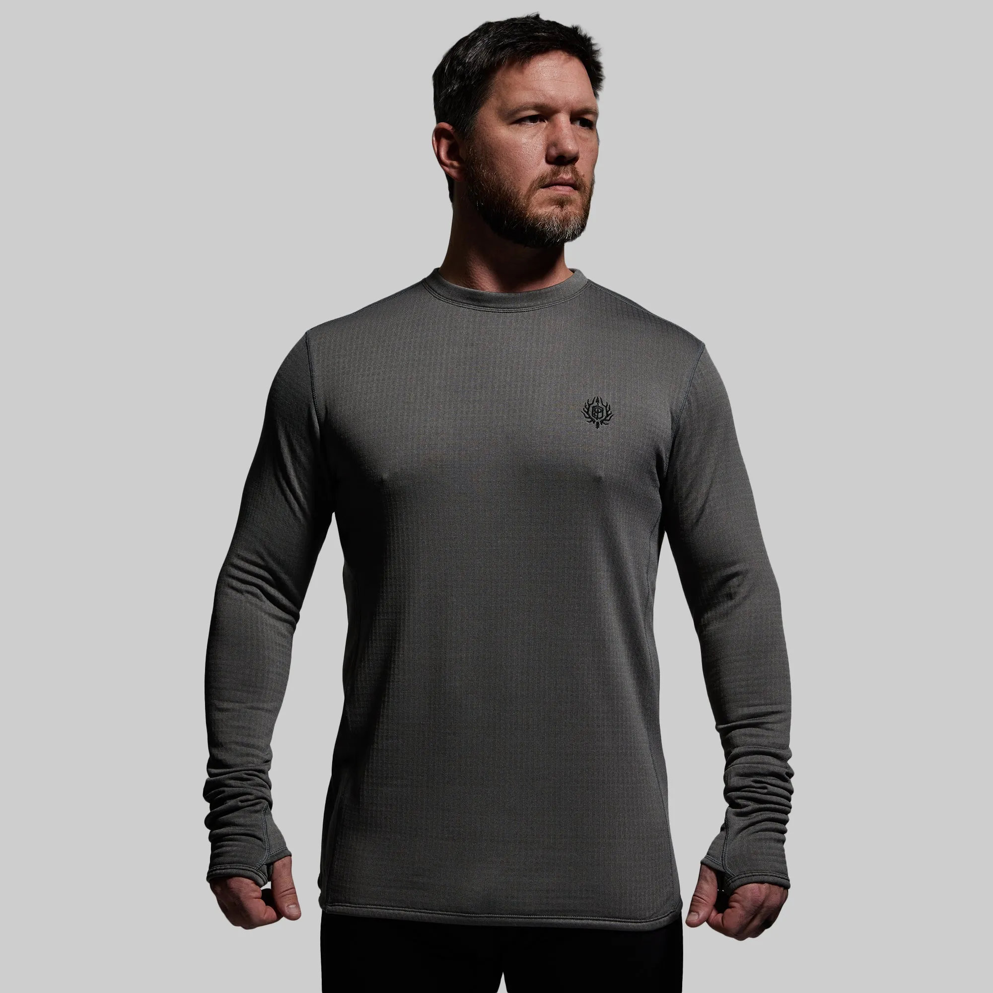 Men's Quiver Long Sleeve Crew (Wolf Grey) sold by Born Primitive