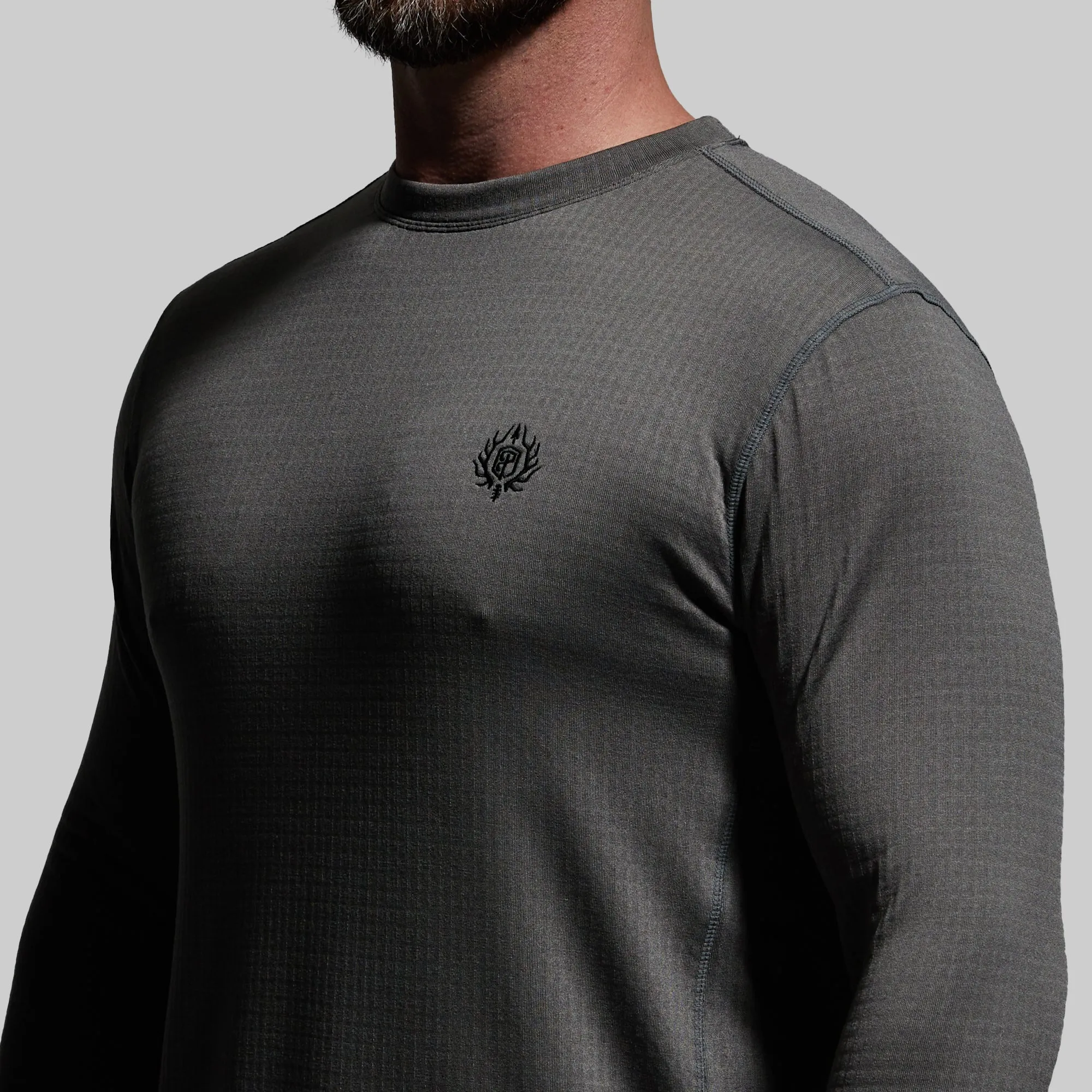 Men's Quiver Long Sleeve Crew (Wolf Grey) sold by Born Primitive product image thumbnail 4