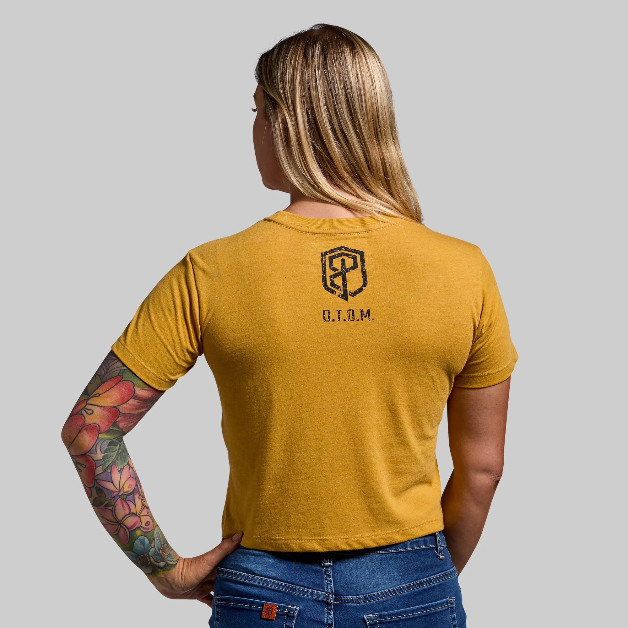 Gadsden Flag Crop Tee (Mustard) sold by Born Primitive product image thumbnail 2
