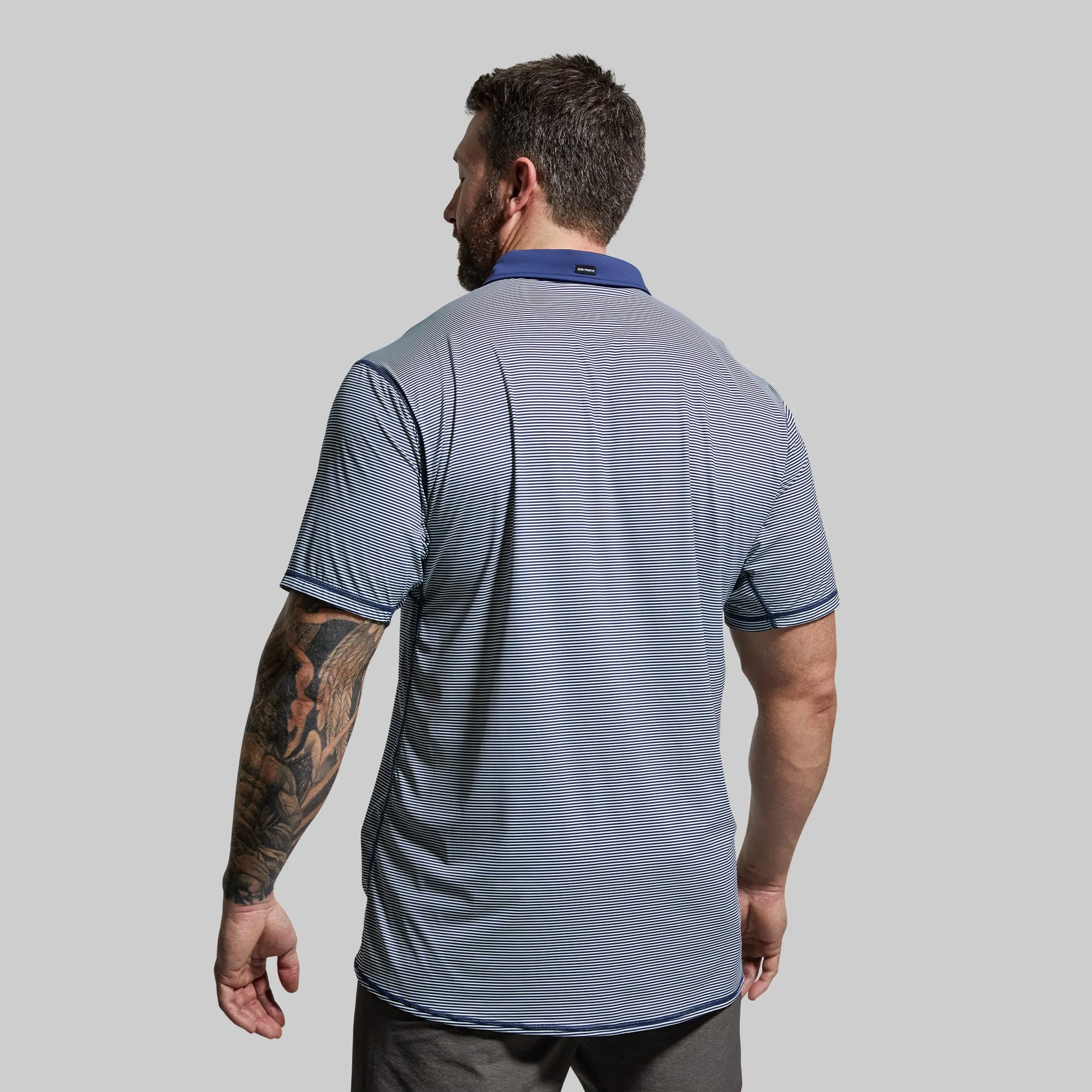 Men's Tek Polo (Midnight Blue Stripe) sold by Born Primitive product image thumbnail 2
