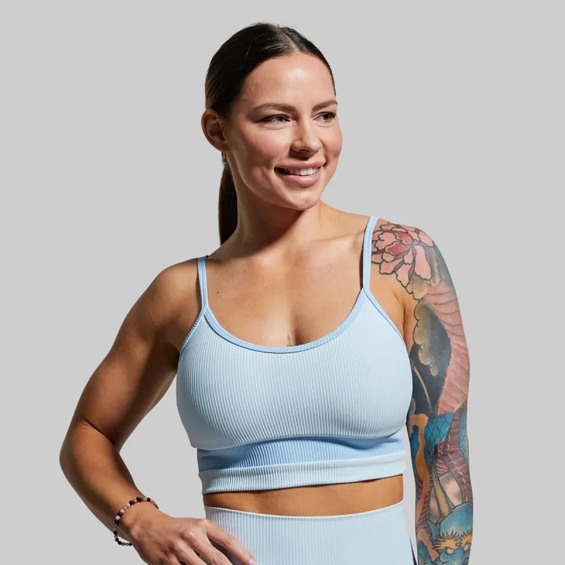 Out of Line Sports Bra (Angel Blue) sold by Born Primitive