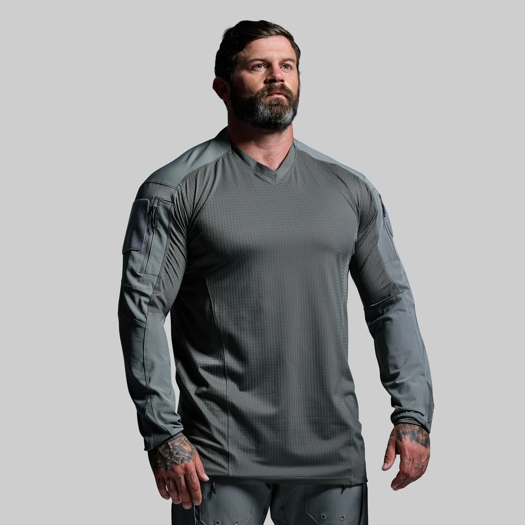 Long Sleeve Op Top Pro (Wolf Grey) sold by Born Primitive