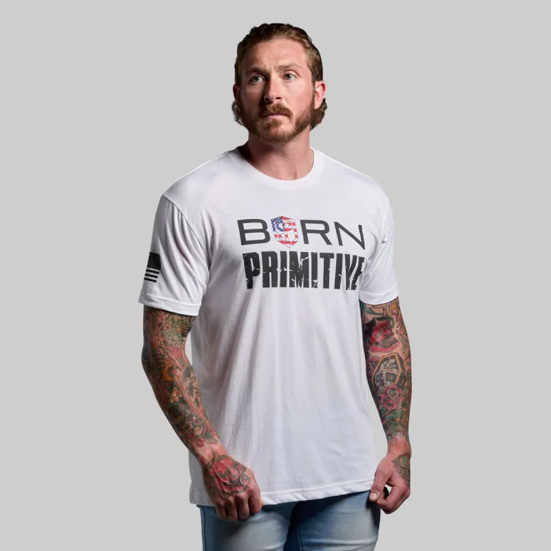 Brand Tee (White USA) sold by Born Primitive