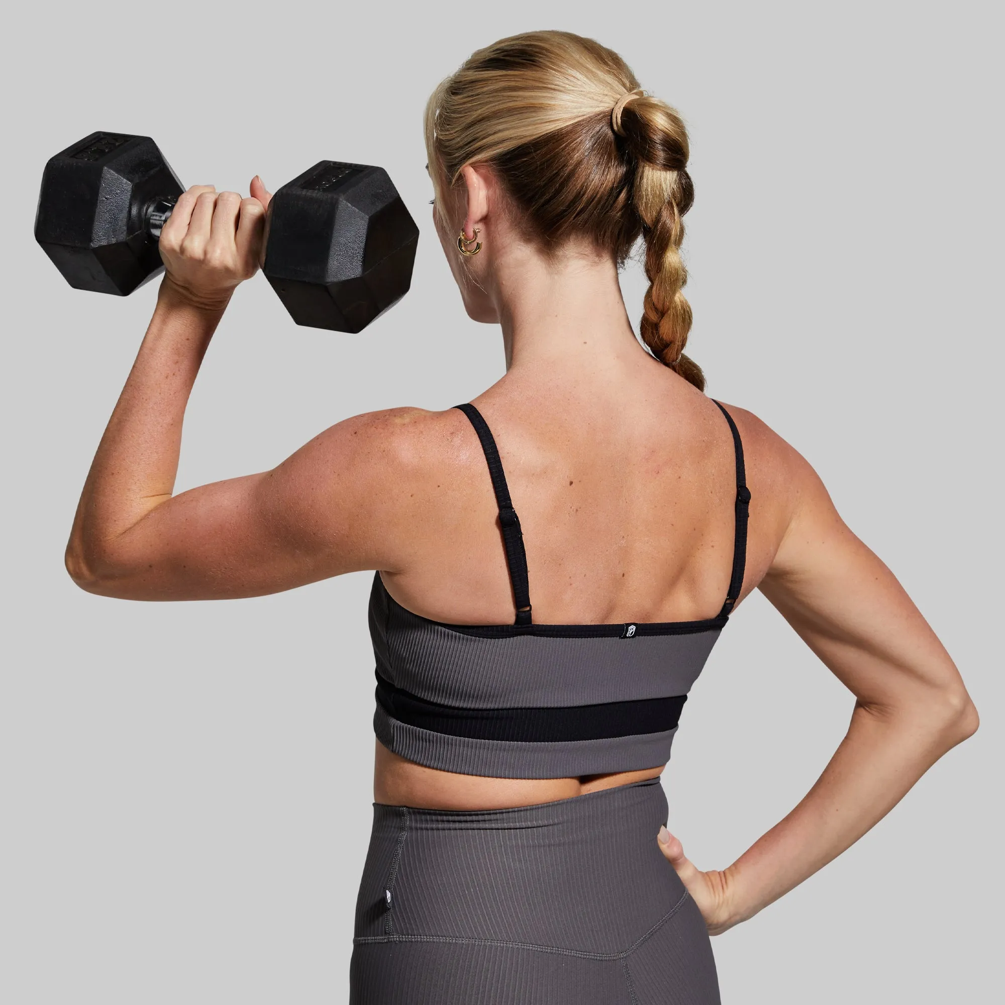 Out of Line Sports Bra (Dark Grey) sold by Born Primitive product image thumbnail 2