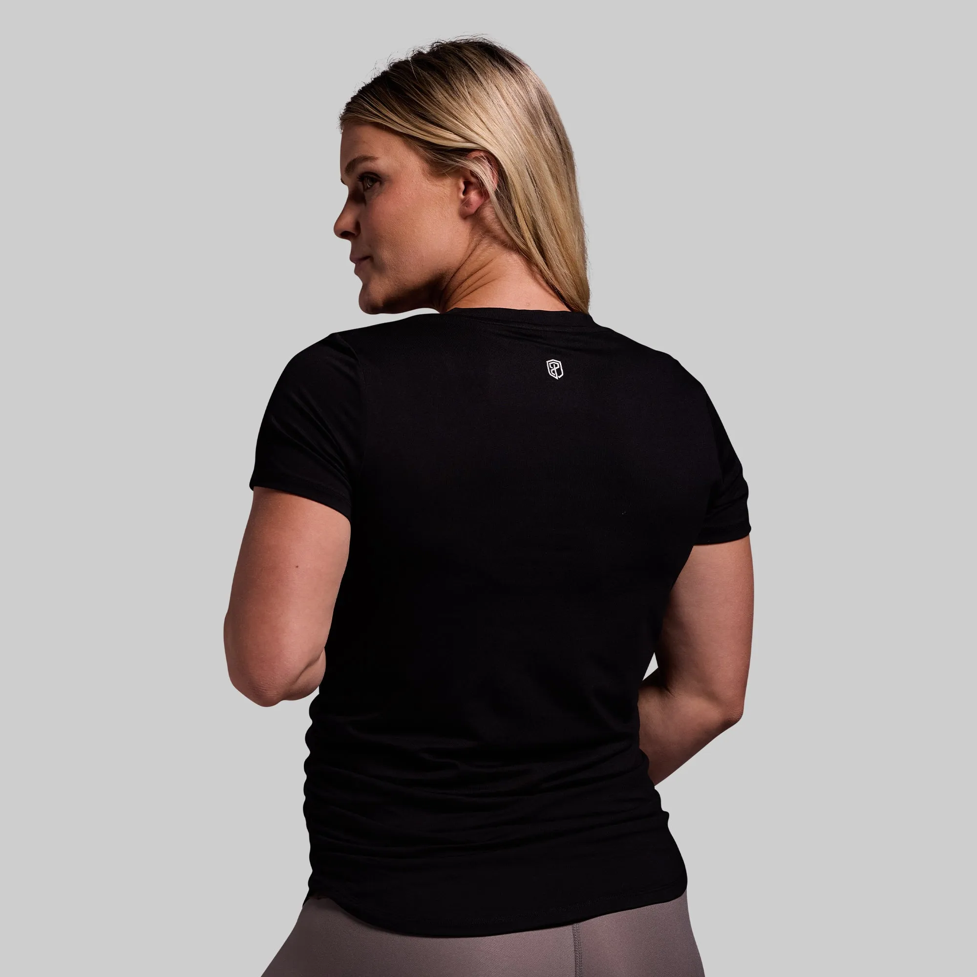 Maternity Athleisure Short Sleeve V-Neck (Black) sold by Born Primitive product image thumbnail 2