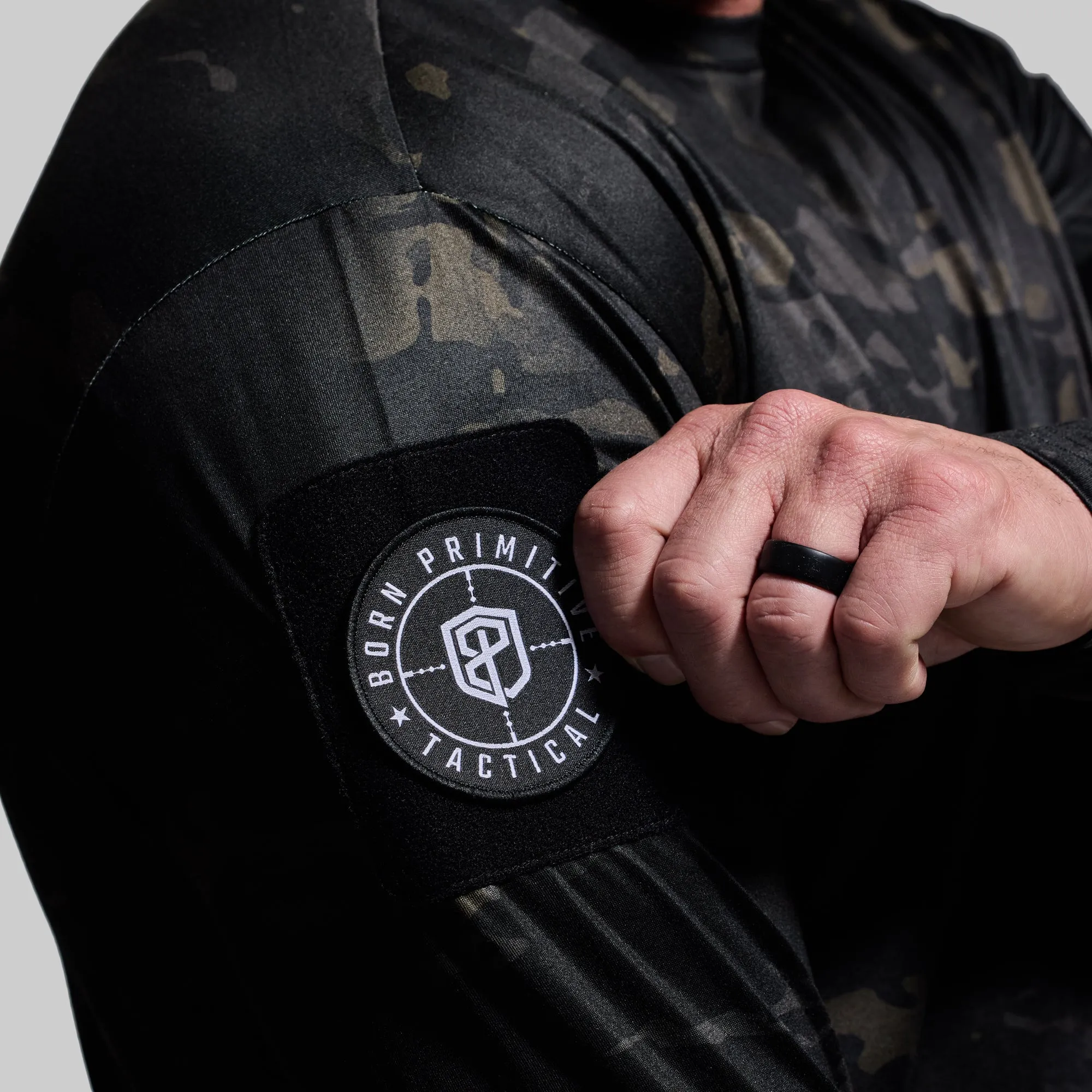 Long Sleeve Range Shirt (Black Multicam-Velcro) sold by Born Primitive product image thumbnail 2