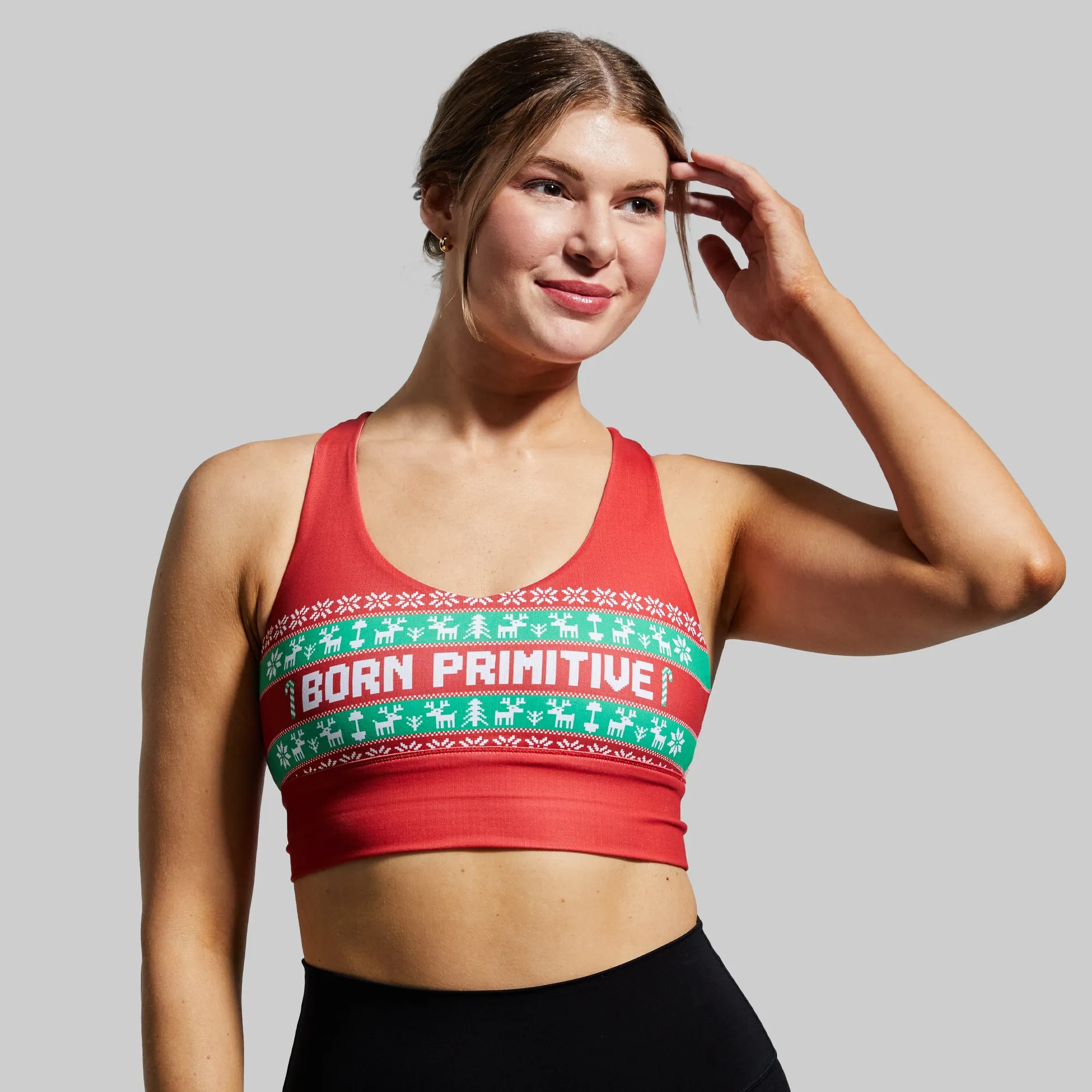 X-Factor Sports Bra (Born Primitive Christmas Sweater) sold by Born Primitive