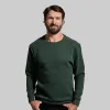 Men's Waffle Crewneck Pullover (Pine) sold by Born Primitive