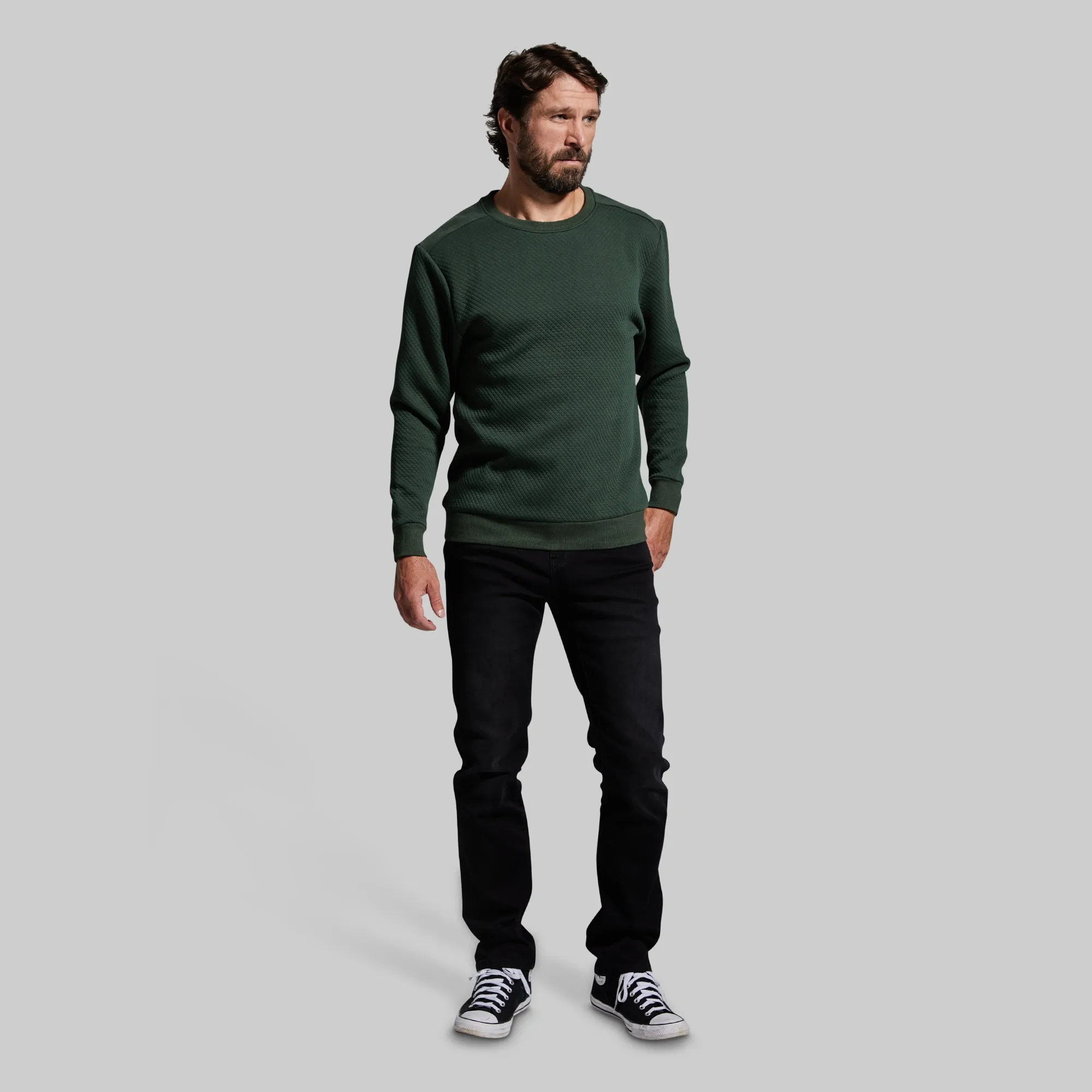 Men's Waffle Crewneck Pullover (Pine) sold by Born Primitive product image thumbnail 5