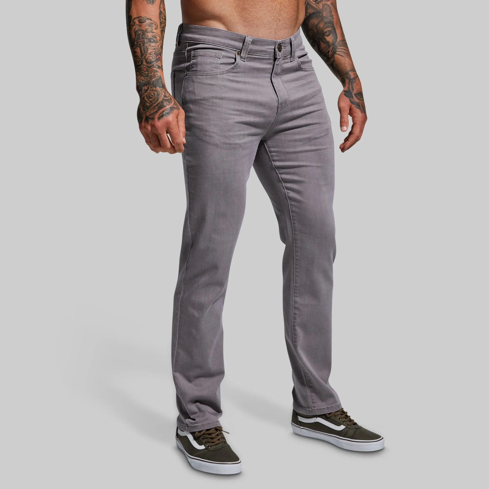 FLEX Stretchy Athletic Fit Jean (Grey) sold by Born Primitive