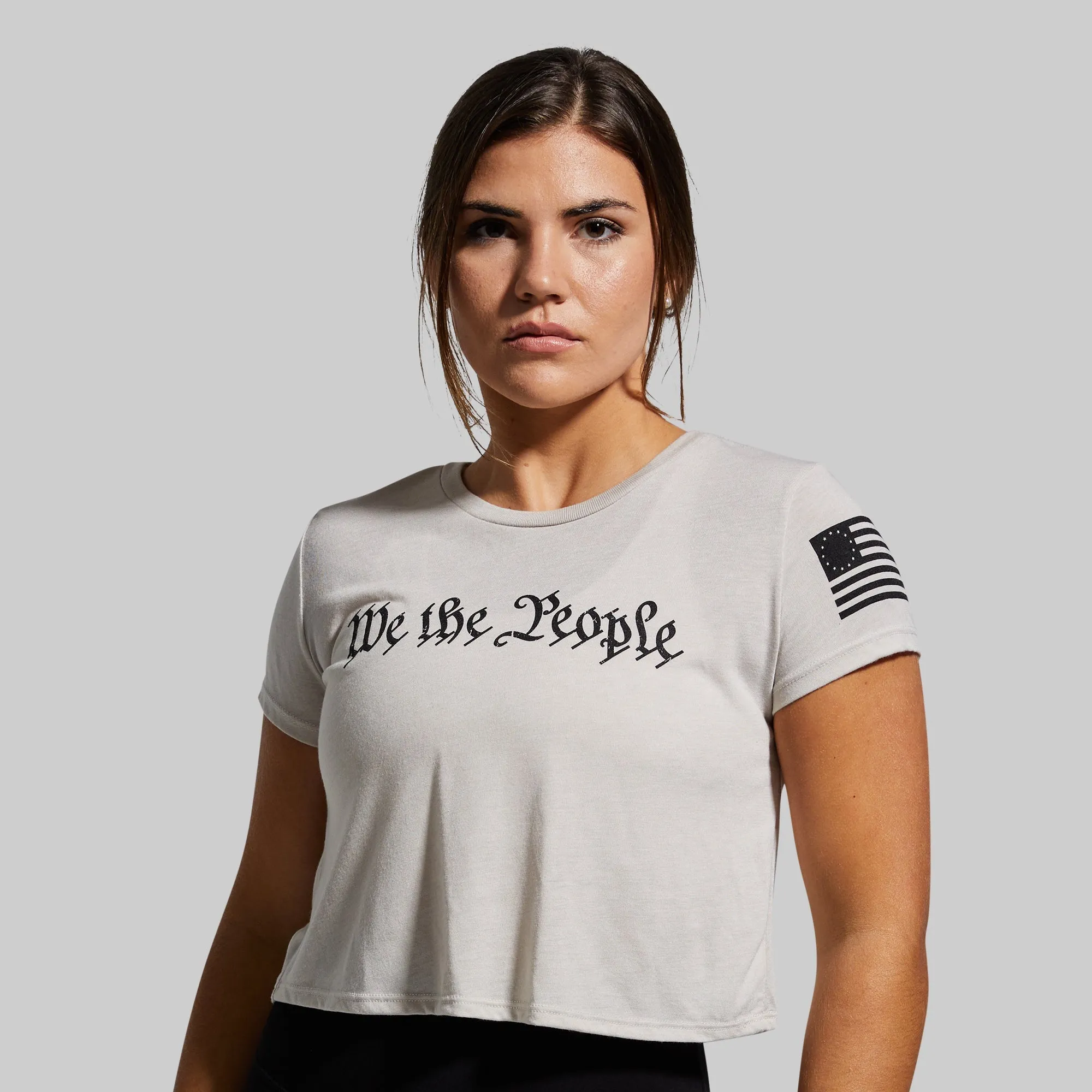 We The People Crop Tee (Tan) sold by Born Primitive