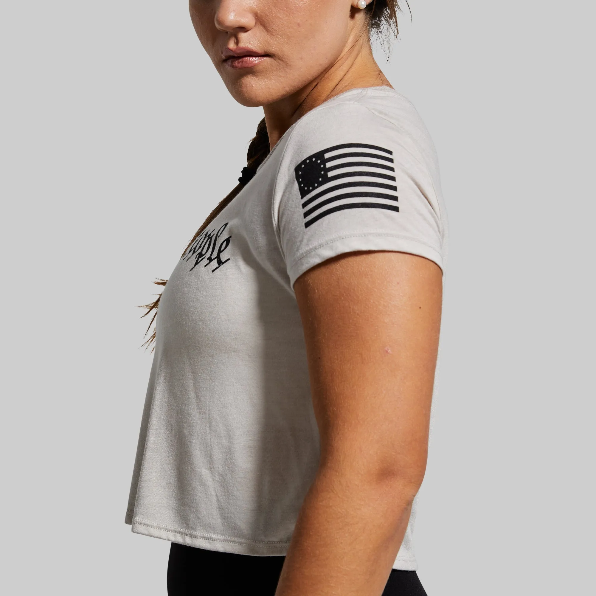 We The People Crop Tee (Tan) sold by Born Primitive product image thumbnail 3