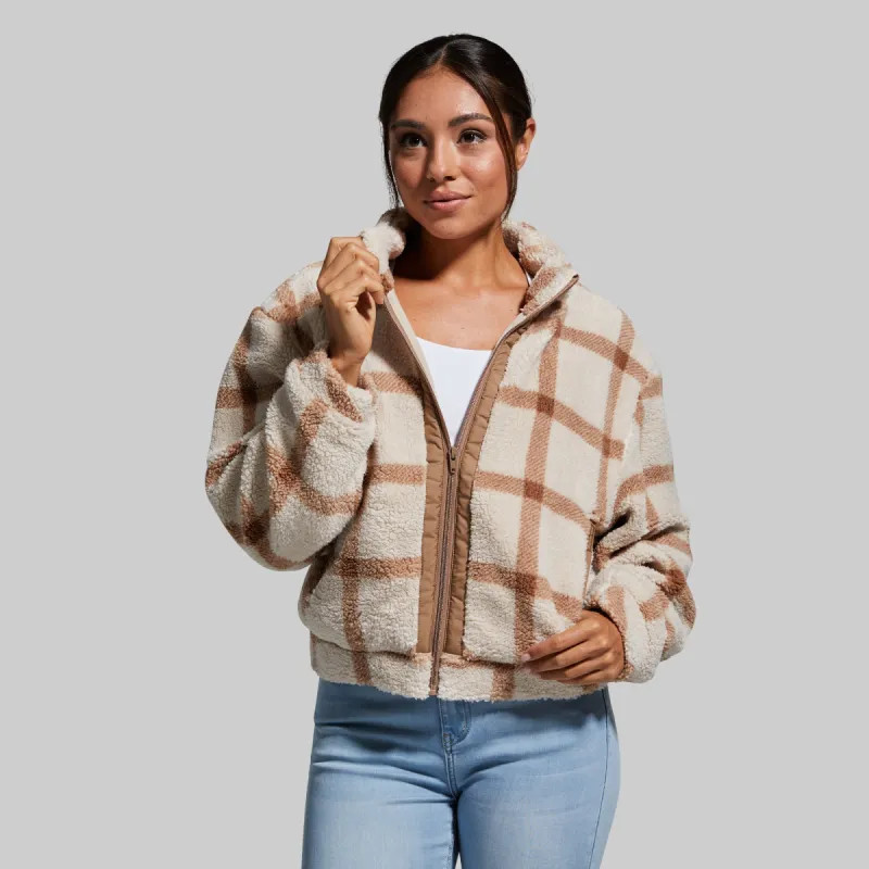 Women's Cropped Fleece Jacket (Macadamia) sold by Born Primitive