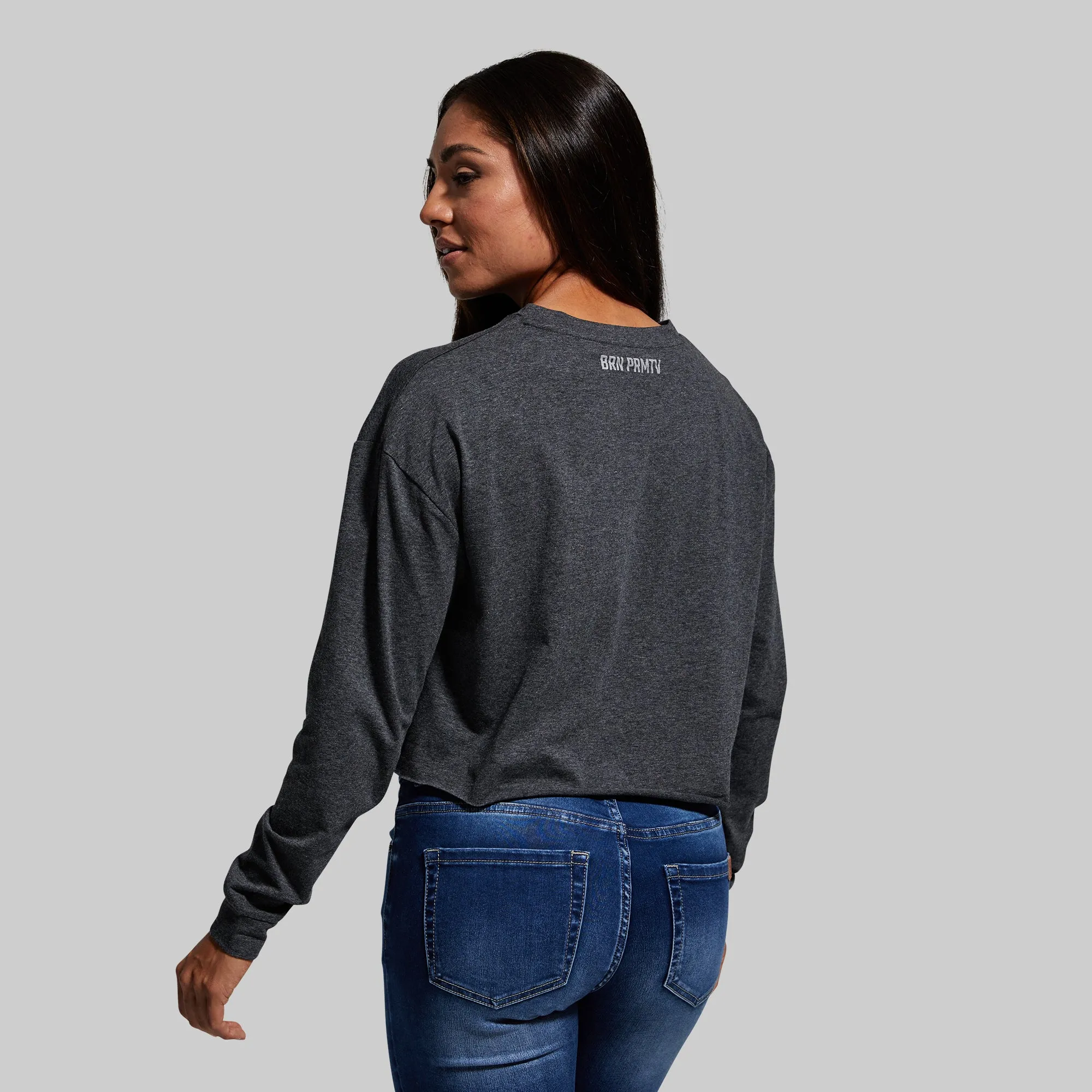 Training Crop Long Sleeve (Dark Heather Grey) sold by Born Primitive product image thumbnail 2