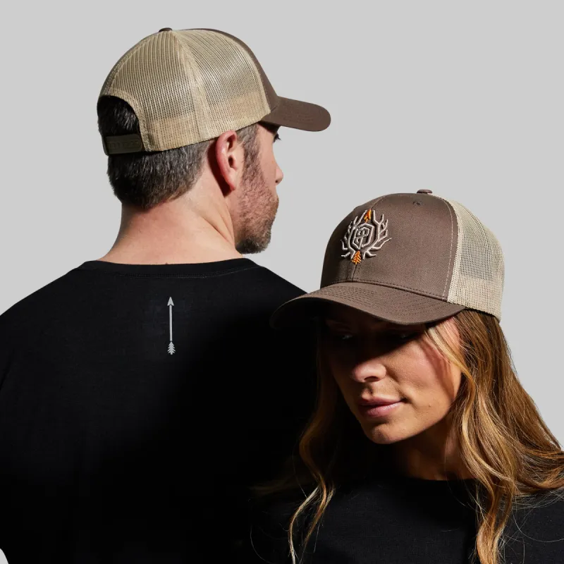 Outdoor Trucker Hat (Brown with Tan Mesh) sold by Born Primitive
