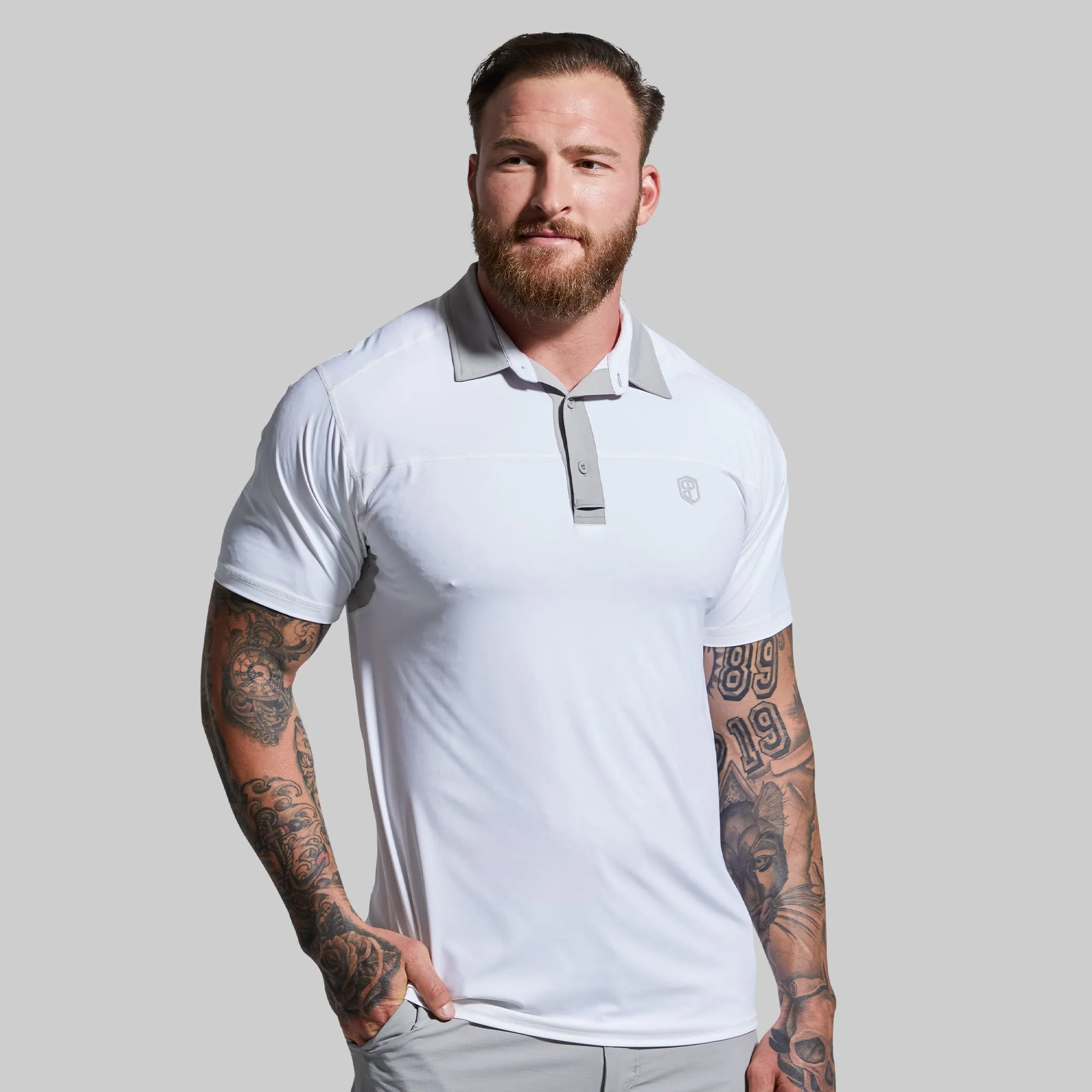 Men's Tek Polo (White) sold by Born Primitive