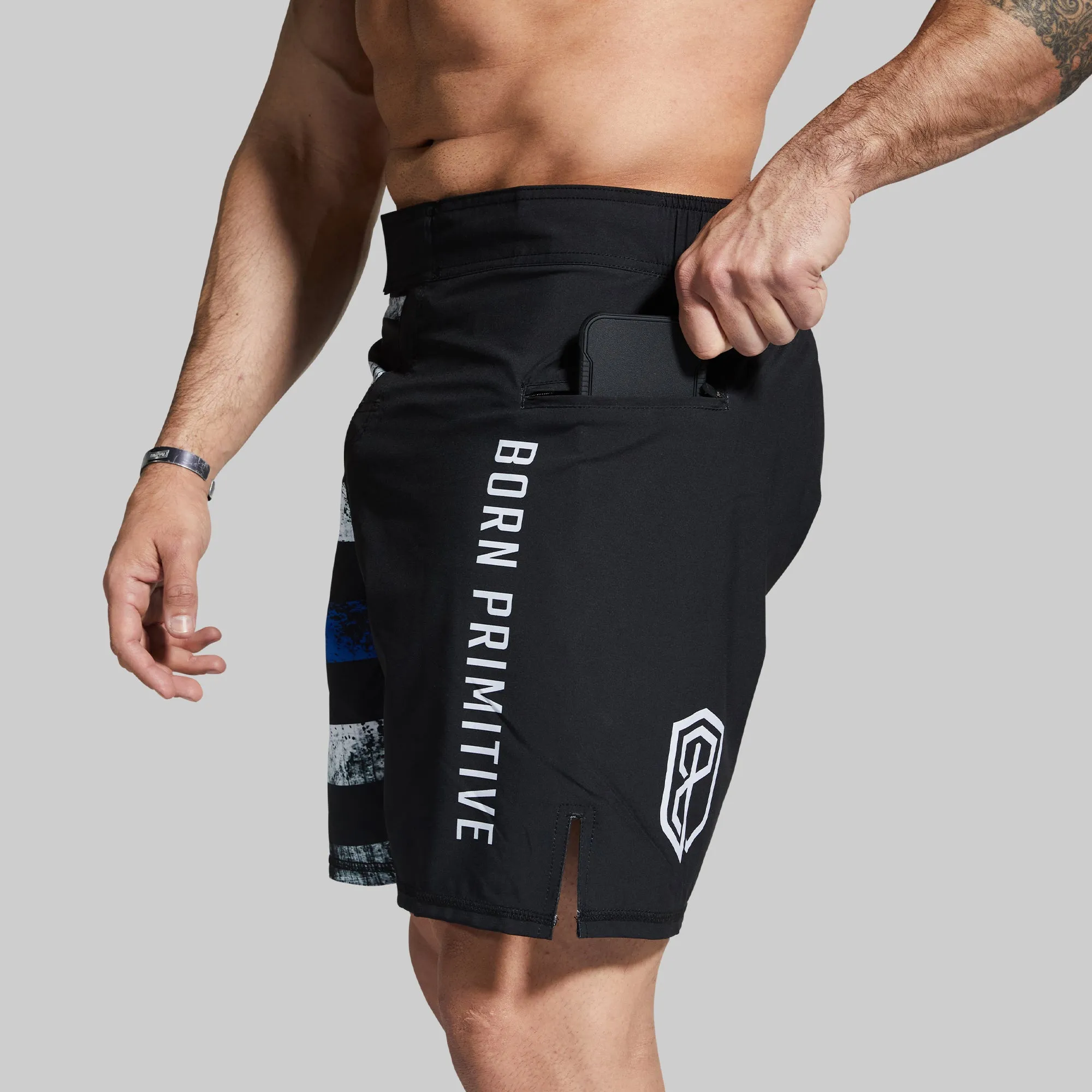 American Defender Short Velcro 3.0 (Thin Blue Line) sold by Born Primitive product image thumbnail 4