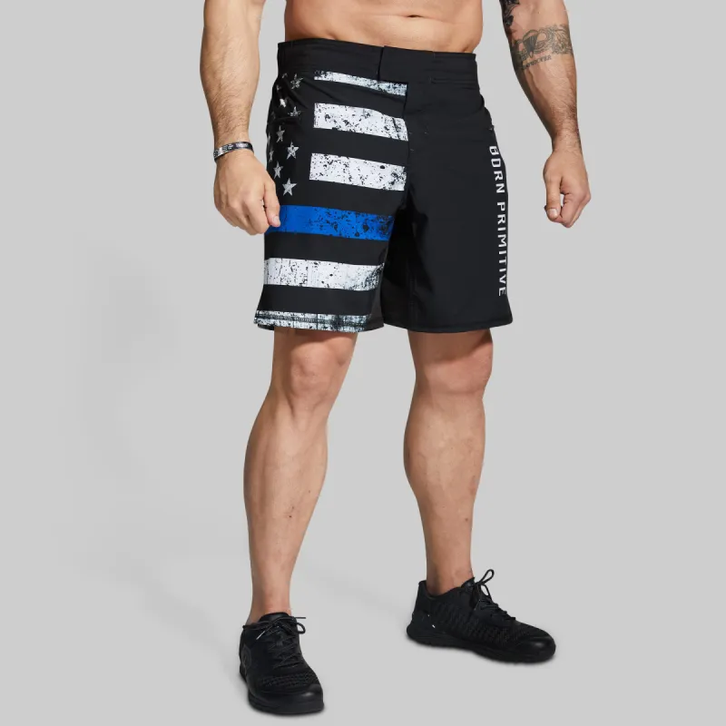 American Defender Short Velcro 3.0 (Thin Blue Line) sold by Born Primitive
