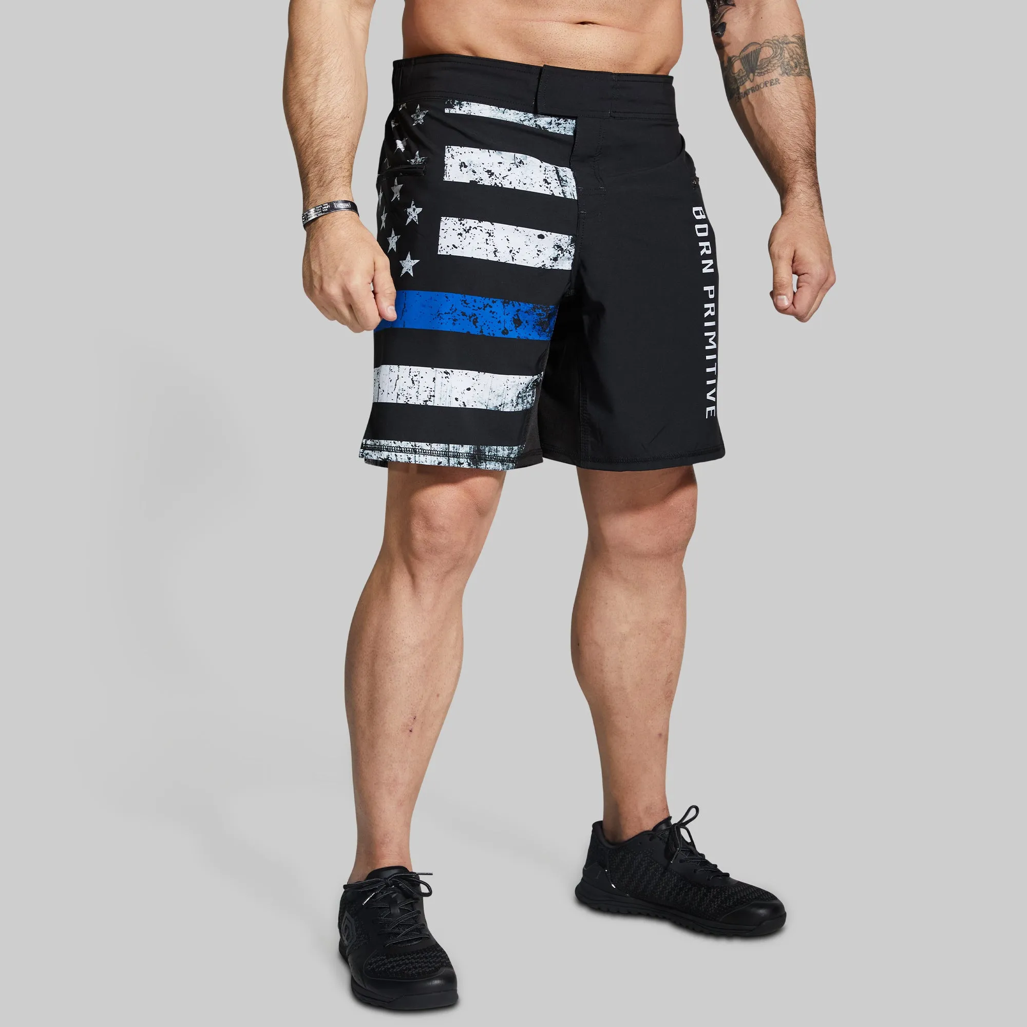 American Defender Short Velcro 3.0 (Thin Blue Line) sold by Born Primitive
