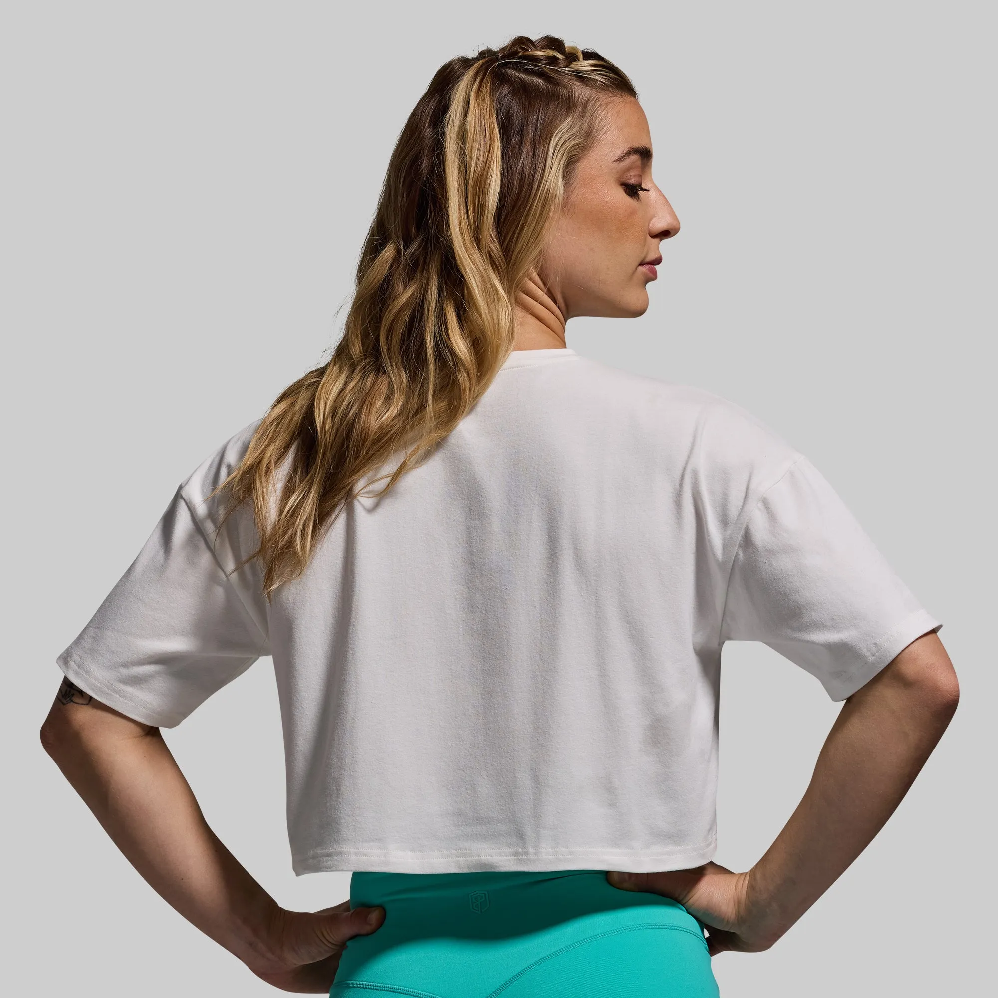 Training Crop Tee 2.0 (White-Script) sold by Born Primitive product image thumbnail 2