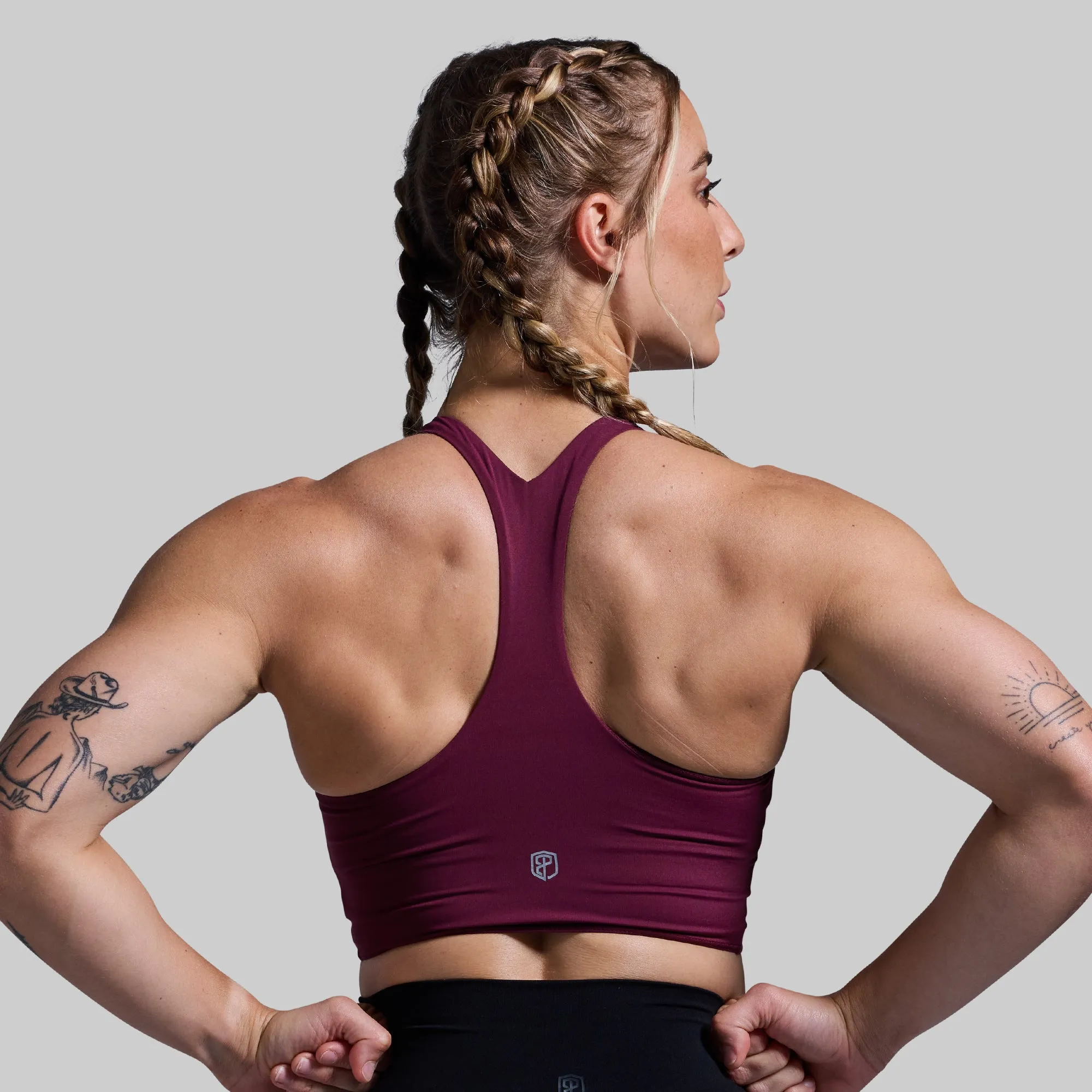 Synergy Cropped Sports Bra (Sangria) sold by Born Primitive