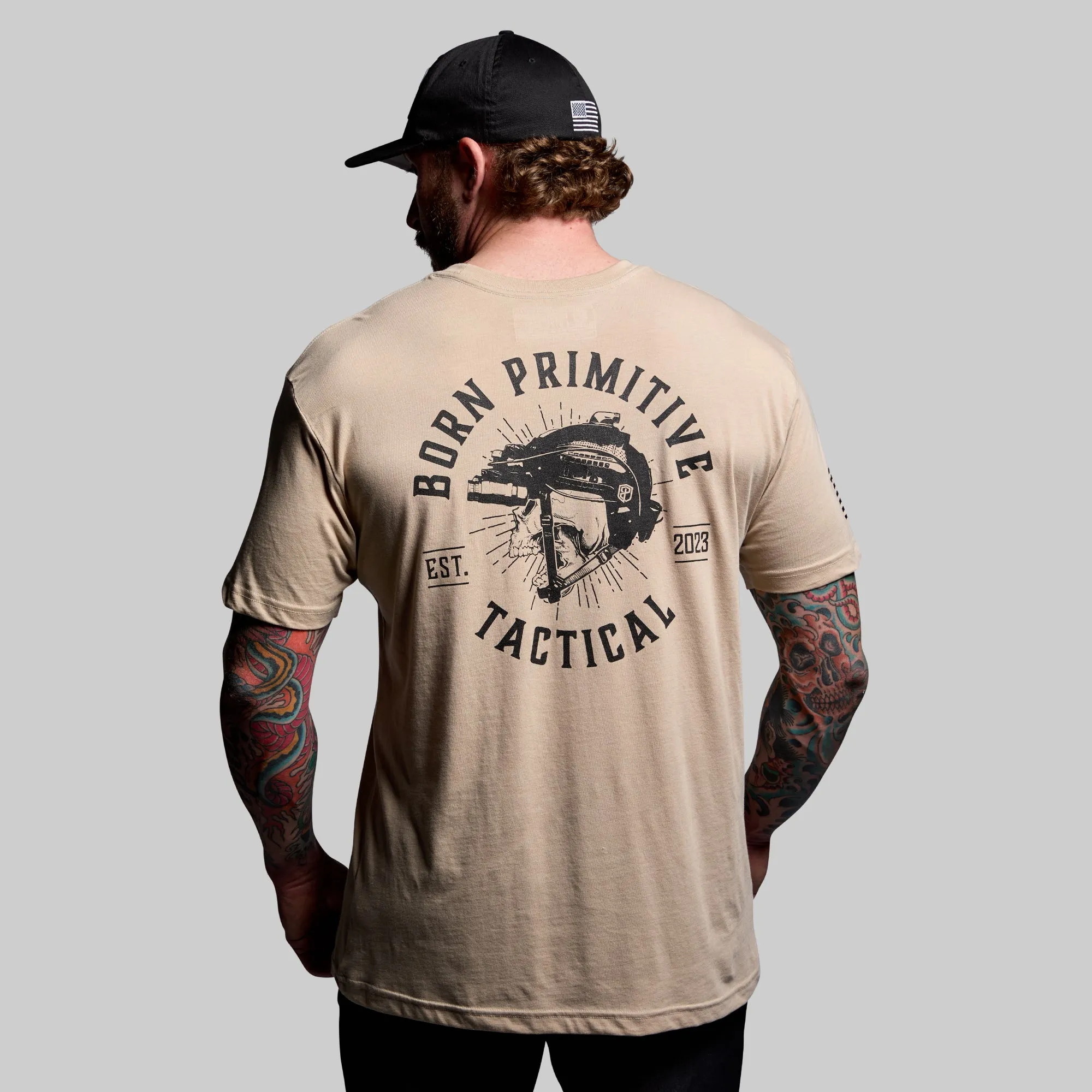 Tactical Skull Tee (Tan) sold by Born Primitive