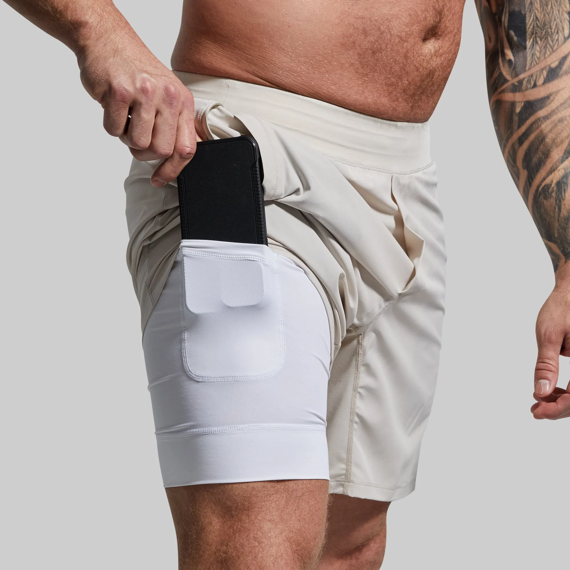 Versatile Short w/ Compression 7" (Sand) sold by Born Primitive product image thumbnail 3