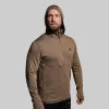 Men's Quiver Half Zip Hoodie (Stone Brown) sold by Born Primitive