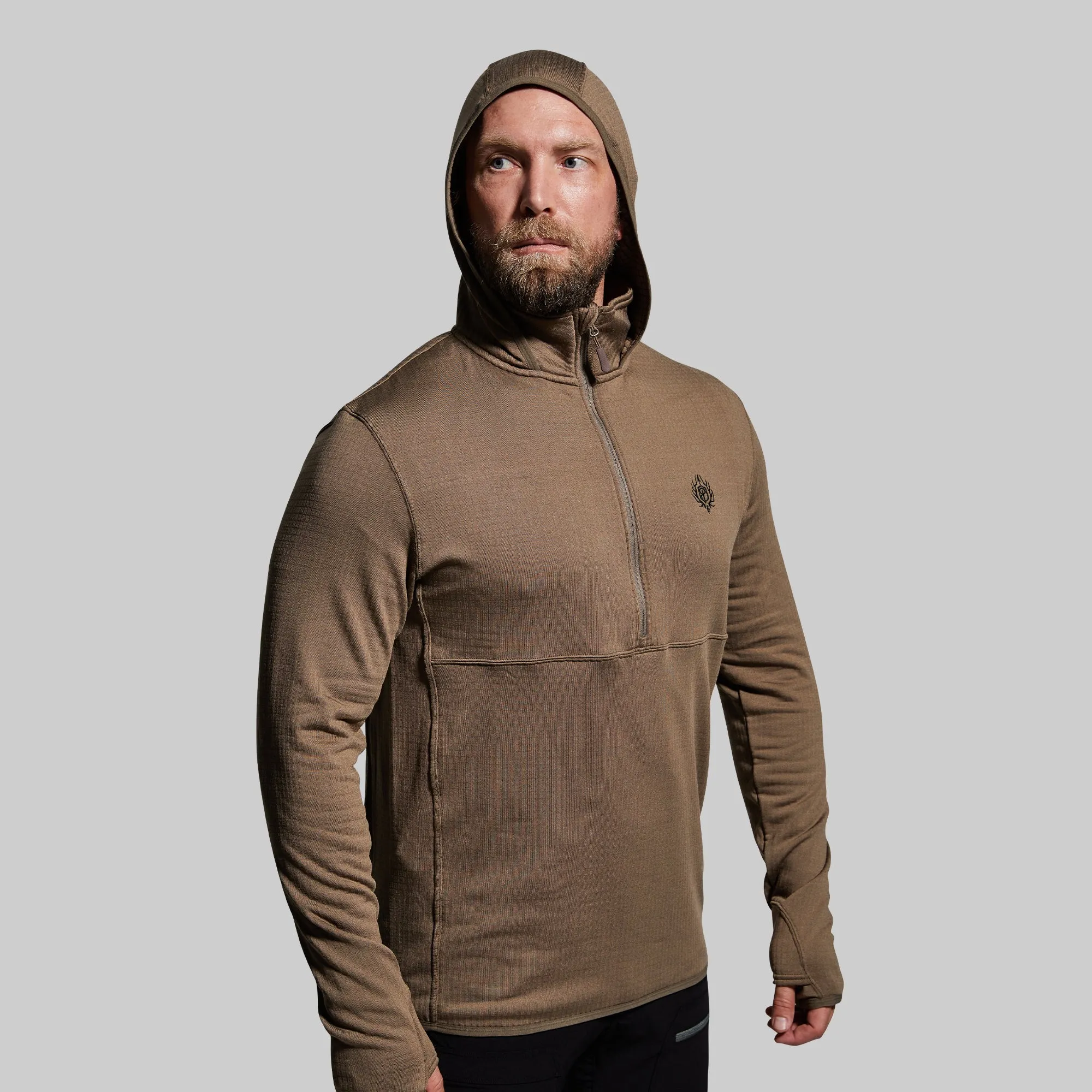 Men's Quiver Half Zip Hoodie (Stone Brown) sold by Born Primitive product image thumbnail 5