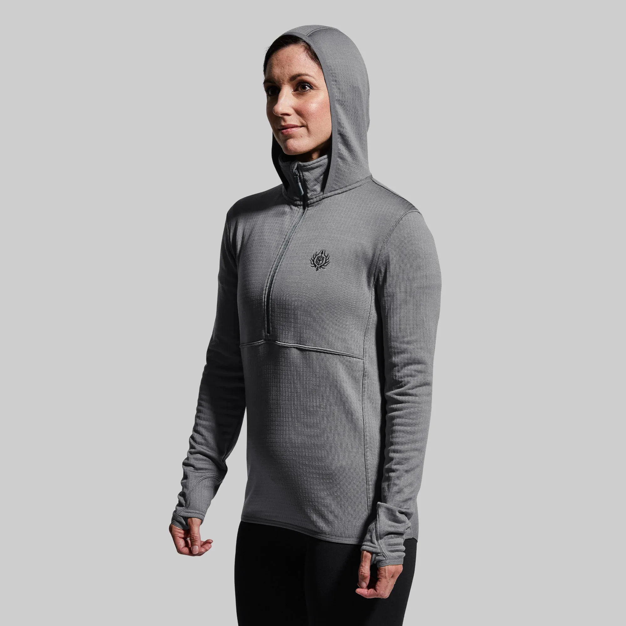 Women's Quiver Half Zip Hoodie (Wolf Grey) sold by Born Primitive product image thumbnail 4