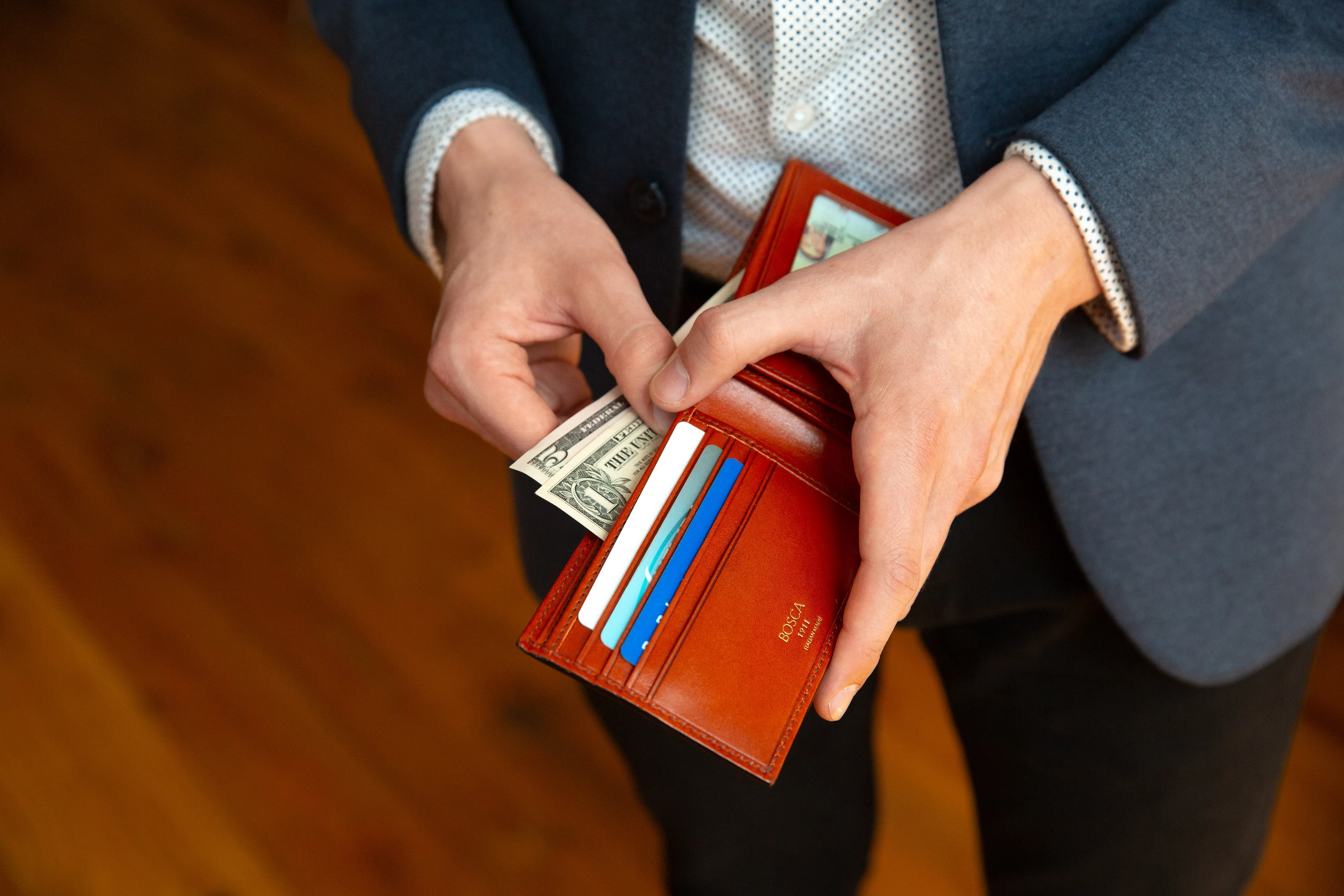 Old Leather Italia Credit Wallet w/I.D. Passcase sold by Bosca product image thumbnail 2