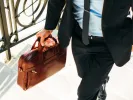 Old Leather Stringer Bag sold by Bosca