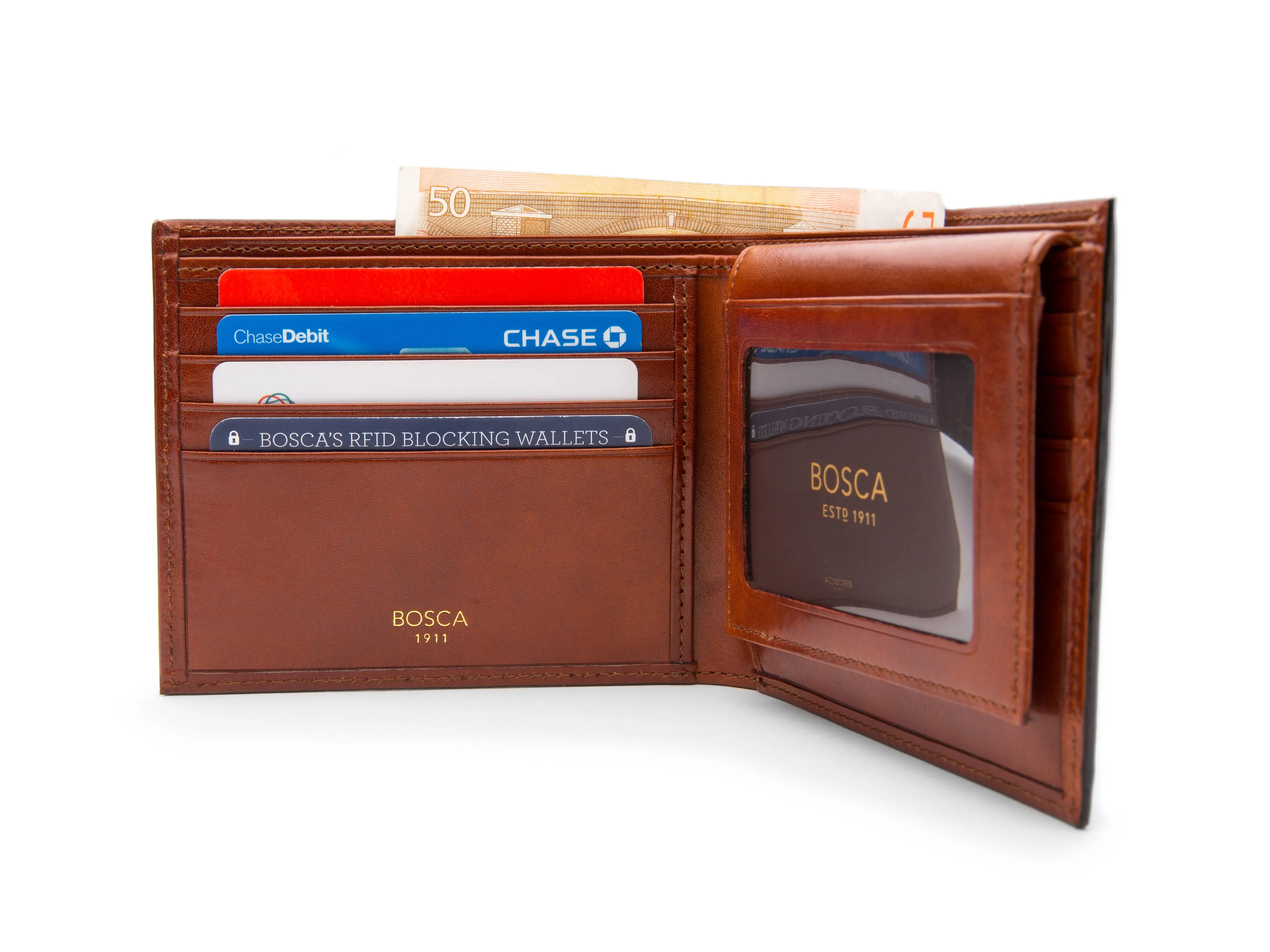 Old Leather Euro Credit Wallet w/ ID Passcase sold by Bosca product image thumbnail 5