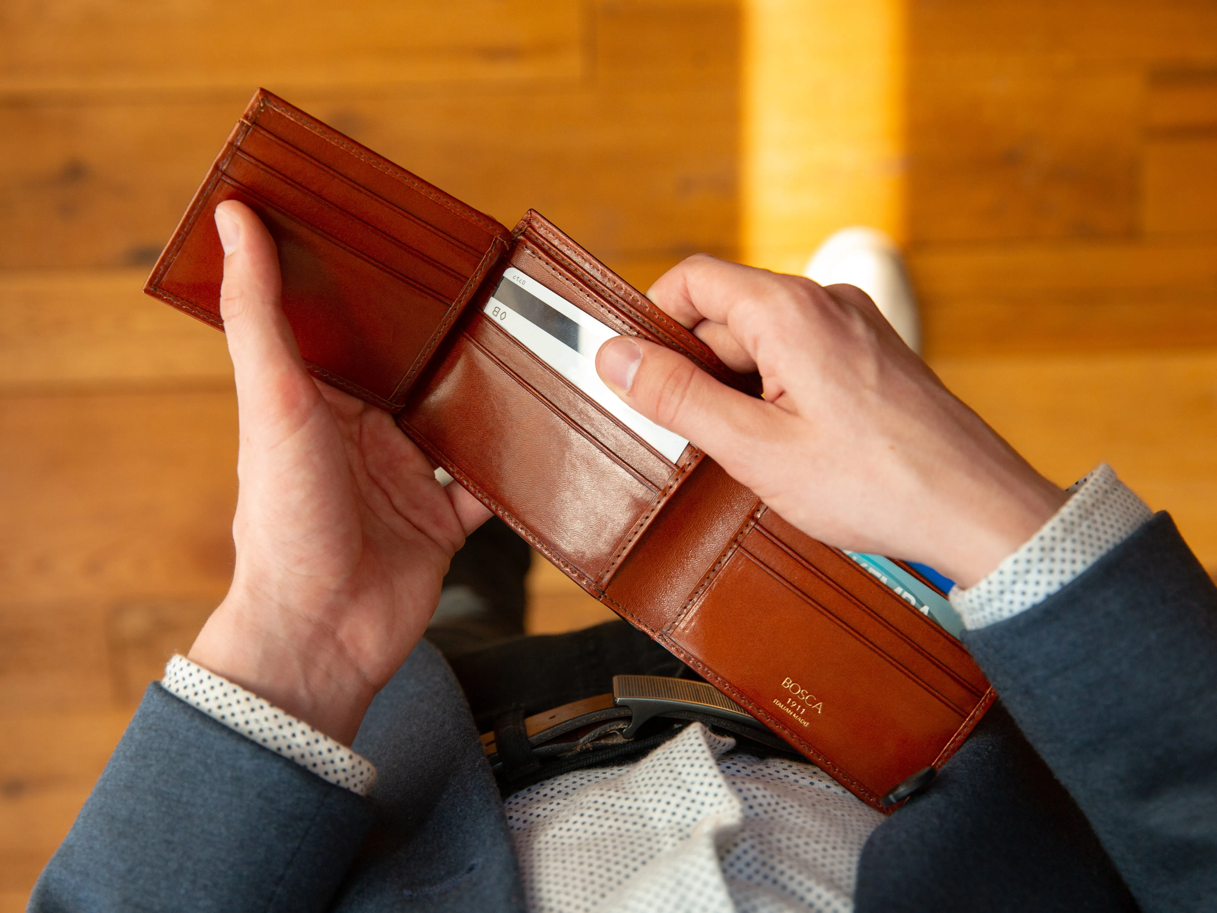 Old Leather Italia Bifold With Card / I.D. Flap sold by Bosca product image thumbnail 2