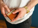 Old Leather Weekend Wallet sold by Bosca
