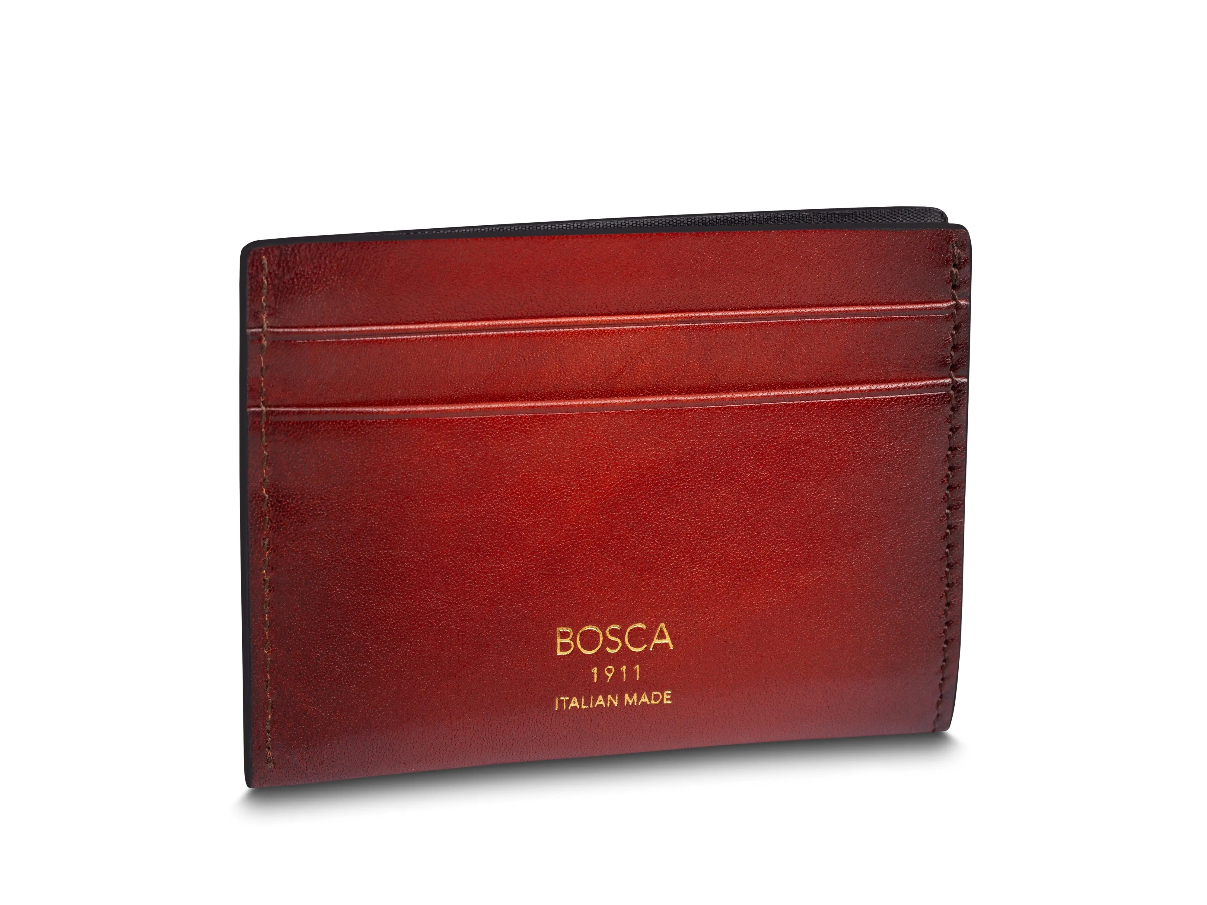 Smoked Old Leather Weekend Wallet sold by Bosca