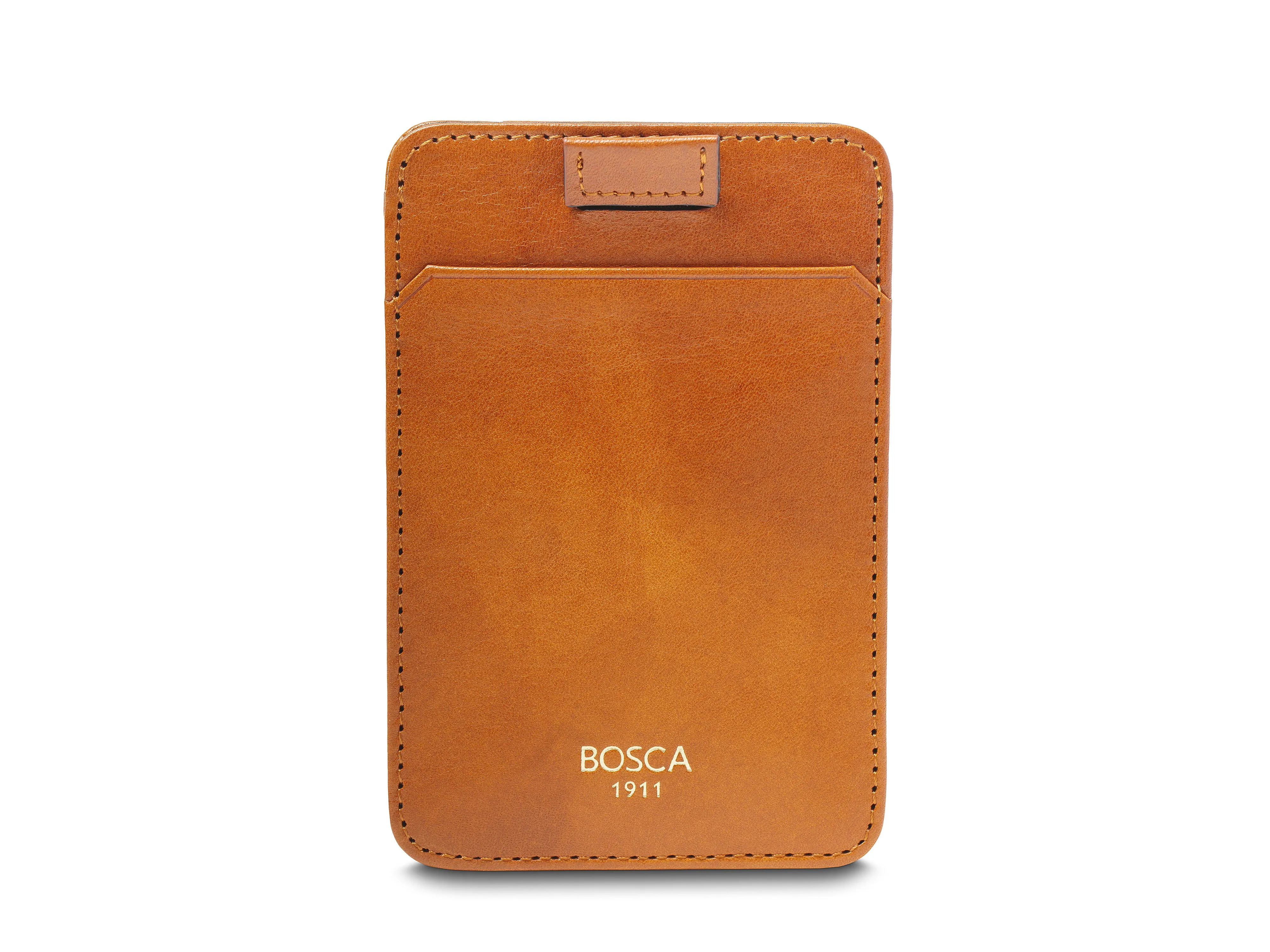 Old Leather Pull Tab Card Case sold by Bosca