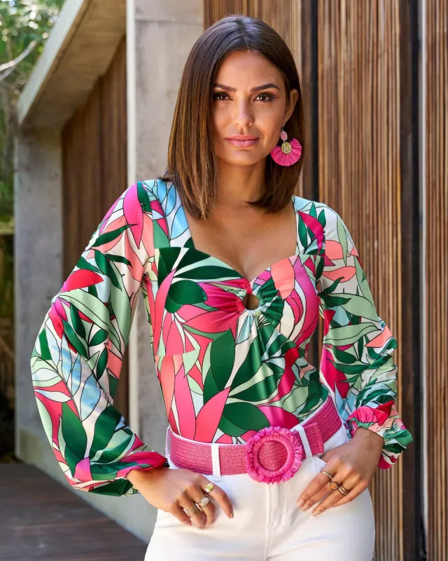 Palma Rainforest Sweetheart Ring Knit Top Multi sold by Boston Proper