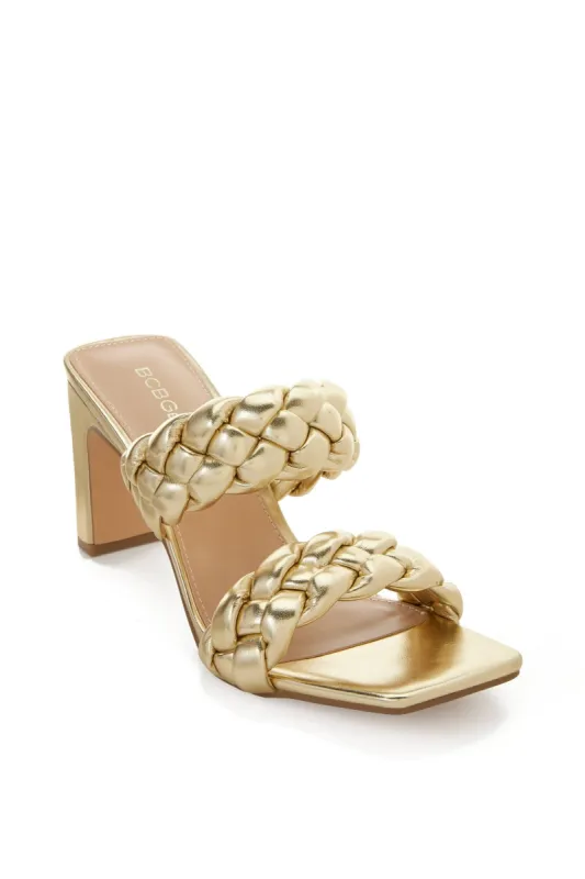 Woven Braided Block Heel Gold sold by Boston Proper