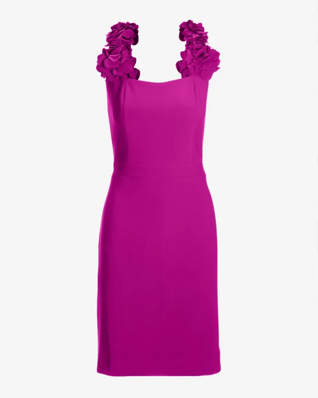 3D floral Strap Sheath Dress Fuchsia sold by Boston Proper