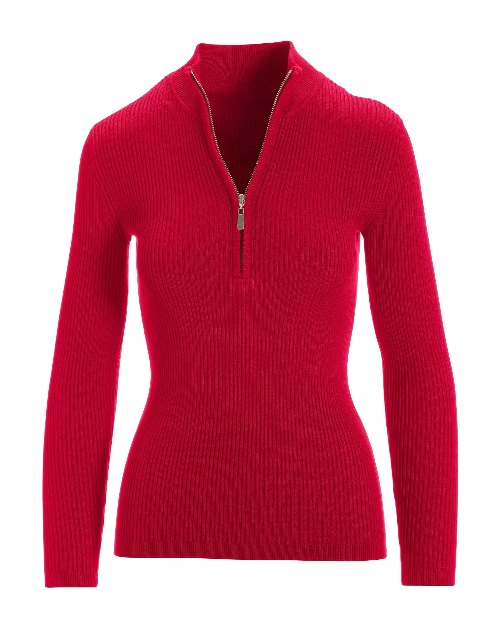 Ribbed Half Zip Up Sweater Lollipop sold by Boston Proper product image thumbnail 2