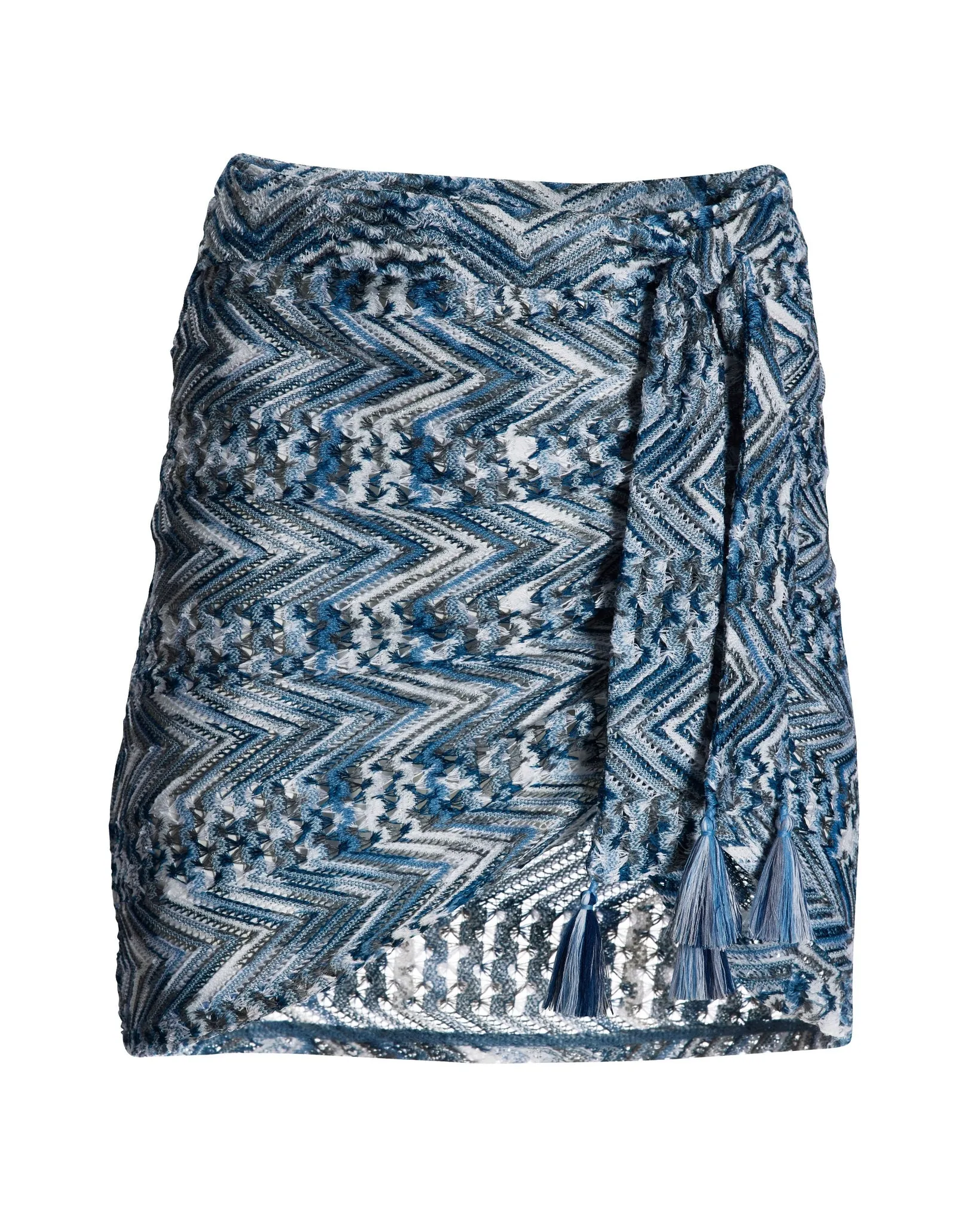 Crochet Mini Cover-Up Skirt Blue Multi sold by Boston Proper product image thumbnail 2