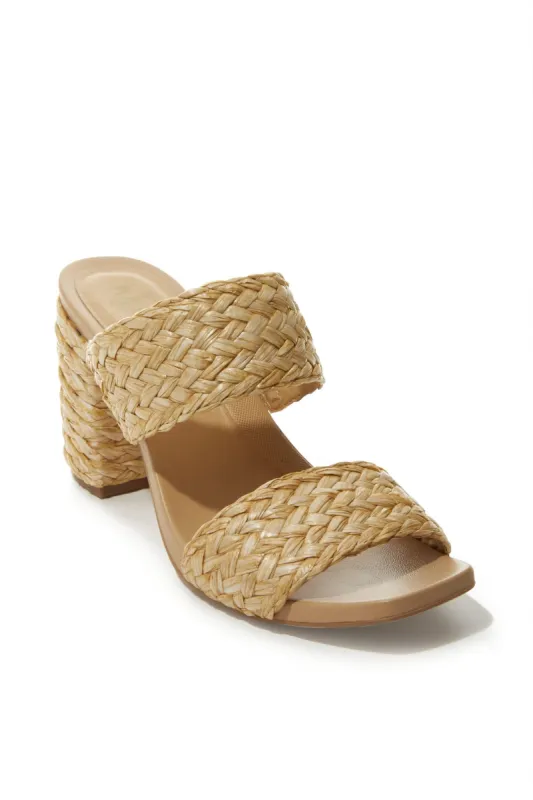 Raffia Block Heel Sandal Natural sold by Boston Proper